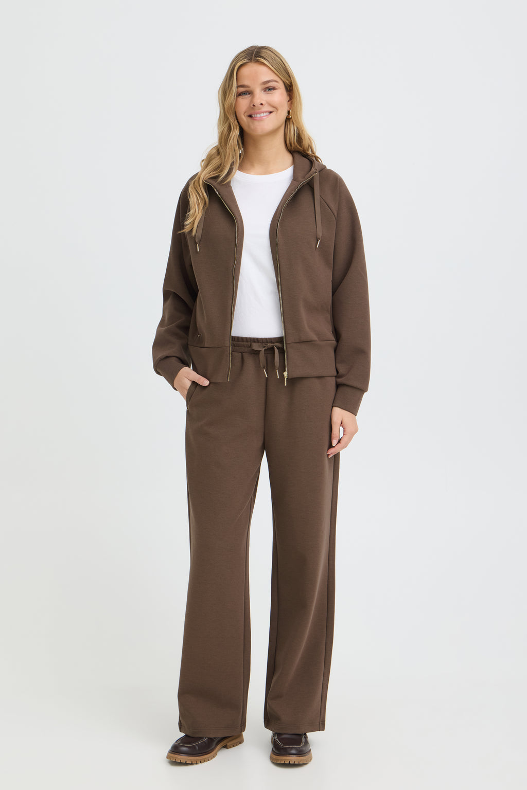 Fransa Priya Cardigan 1 Rain Drum Brun