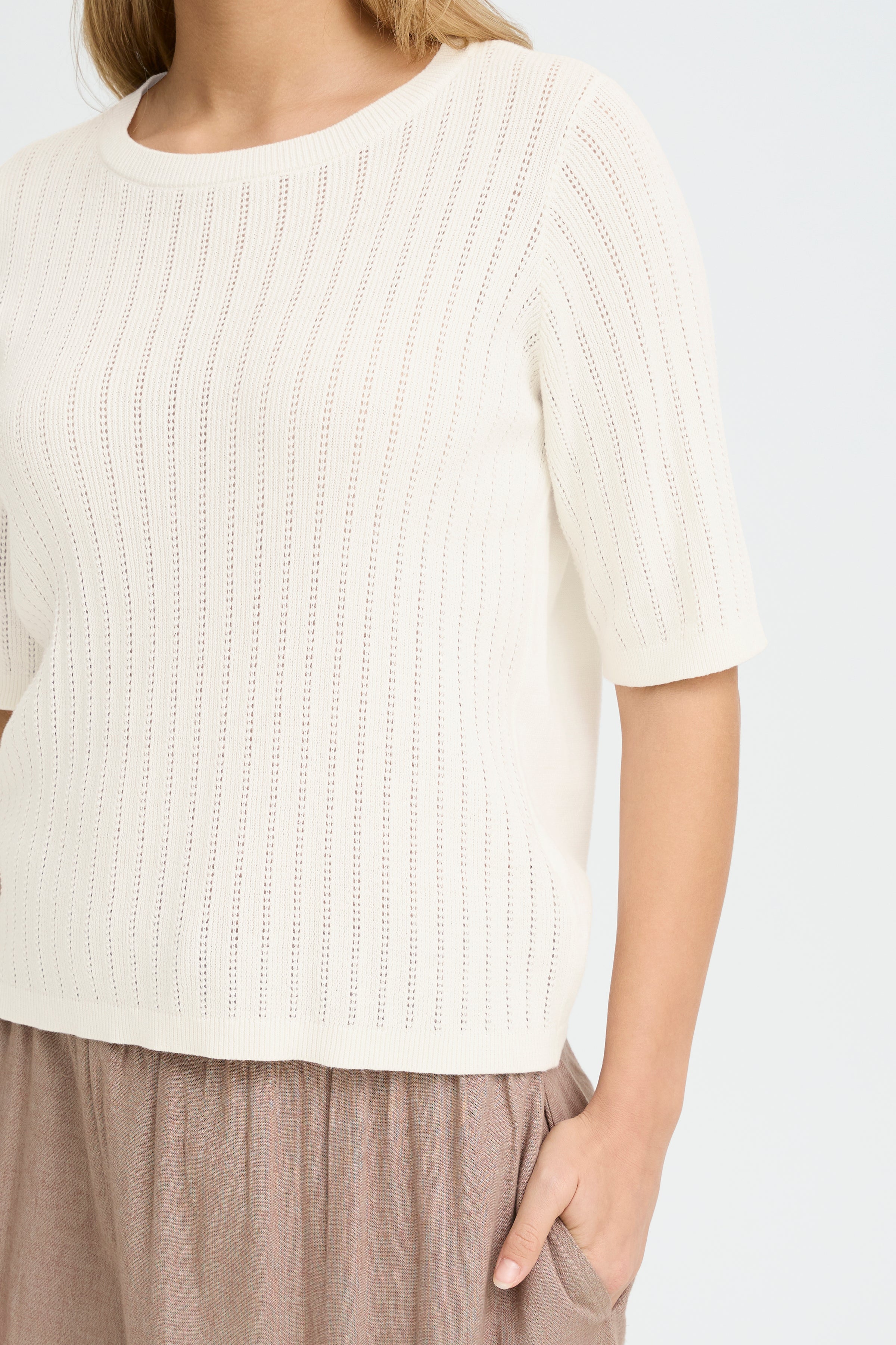 Fransa Cammy Pullover 1 Whisper Hvid