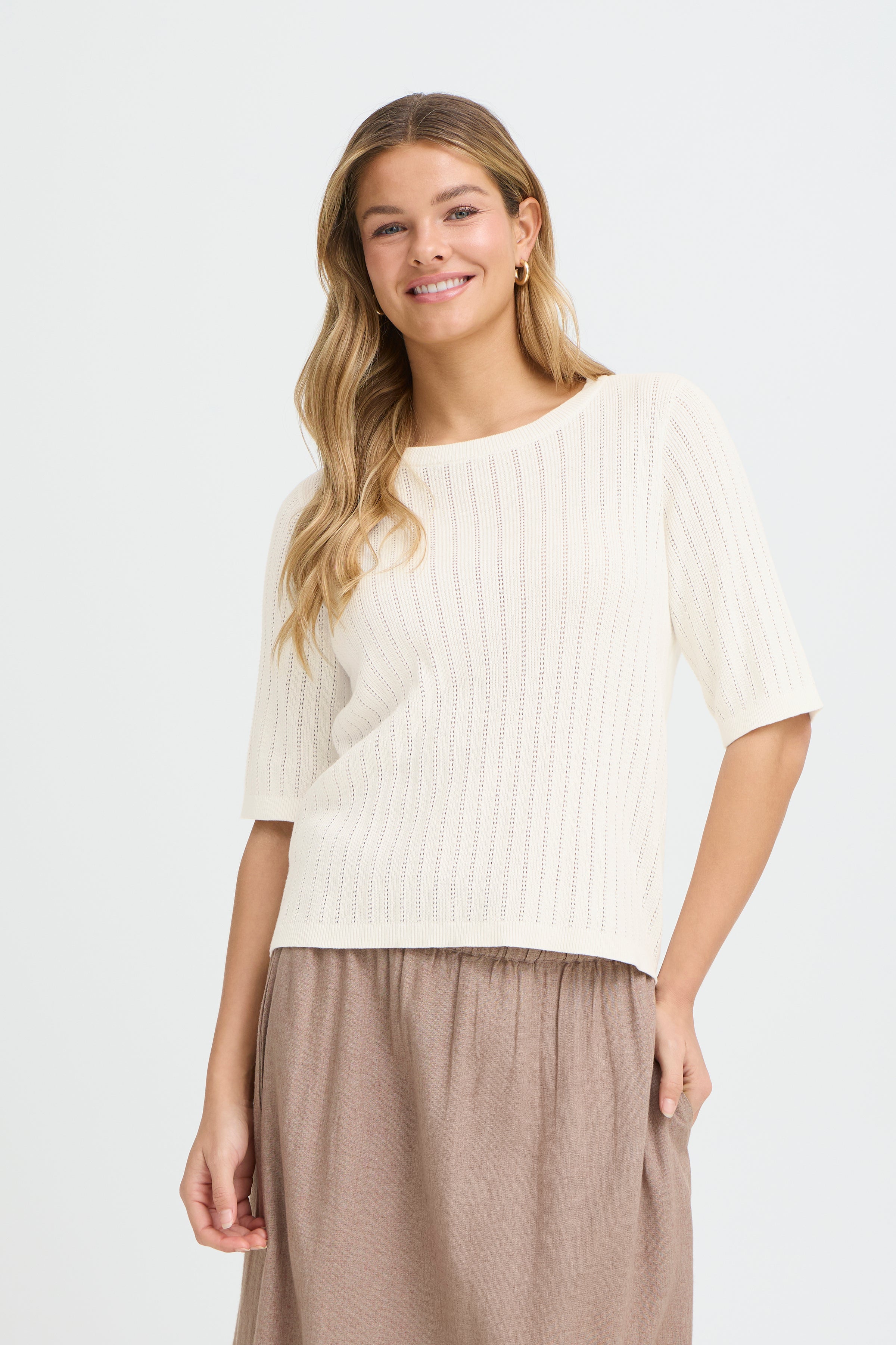 Fransa Cammy Pullover 1 Whisper Hvid