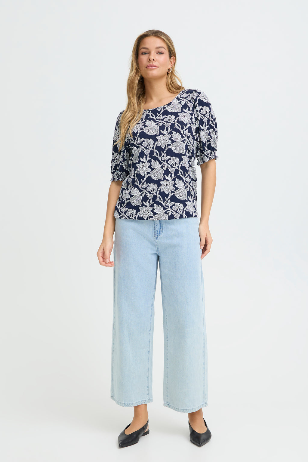 Fransa Amy Bluse 3 Bloom Navy Blå