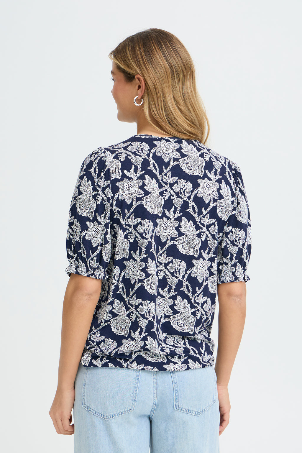 Fransa Amy Bluse 3 Bloom Navy Blå