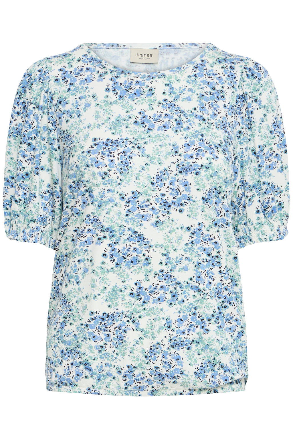 Fransa Amy Bluse 3 Floral Hydrangea Lys Blå