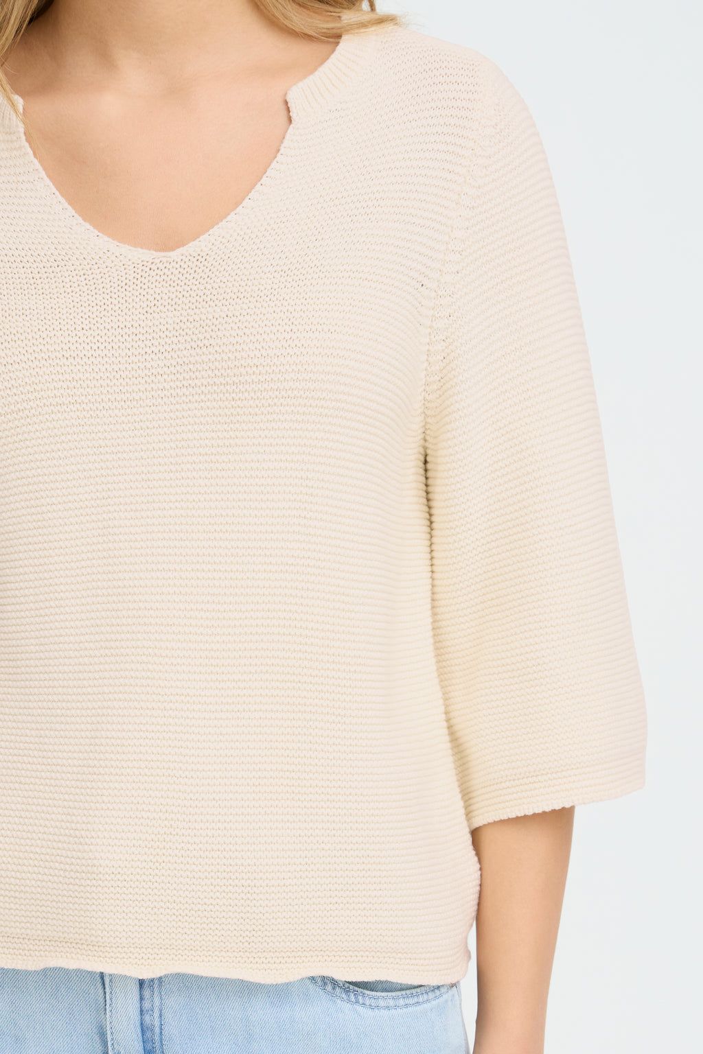 Fransa Tayloor Pullover Whisper Hvid