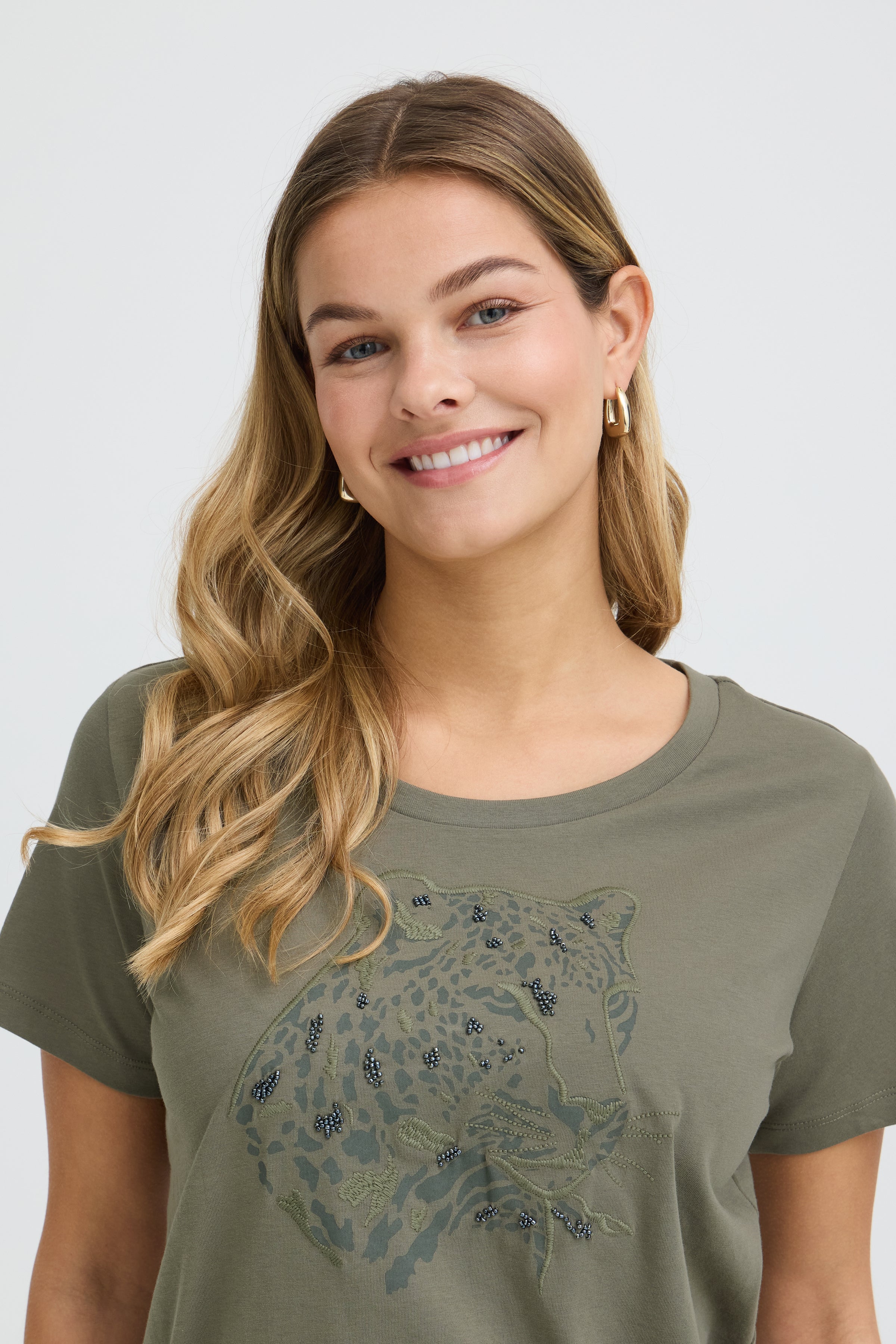 Fransa Evani T-shirt 1 Olive Leo Grøn