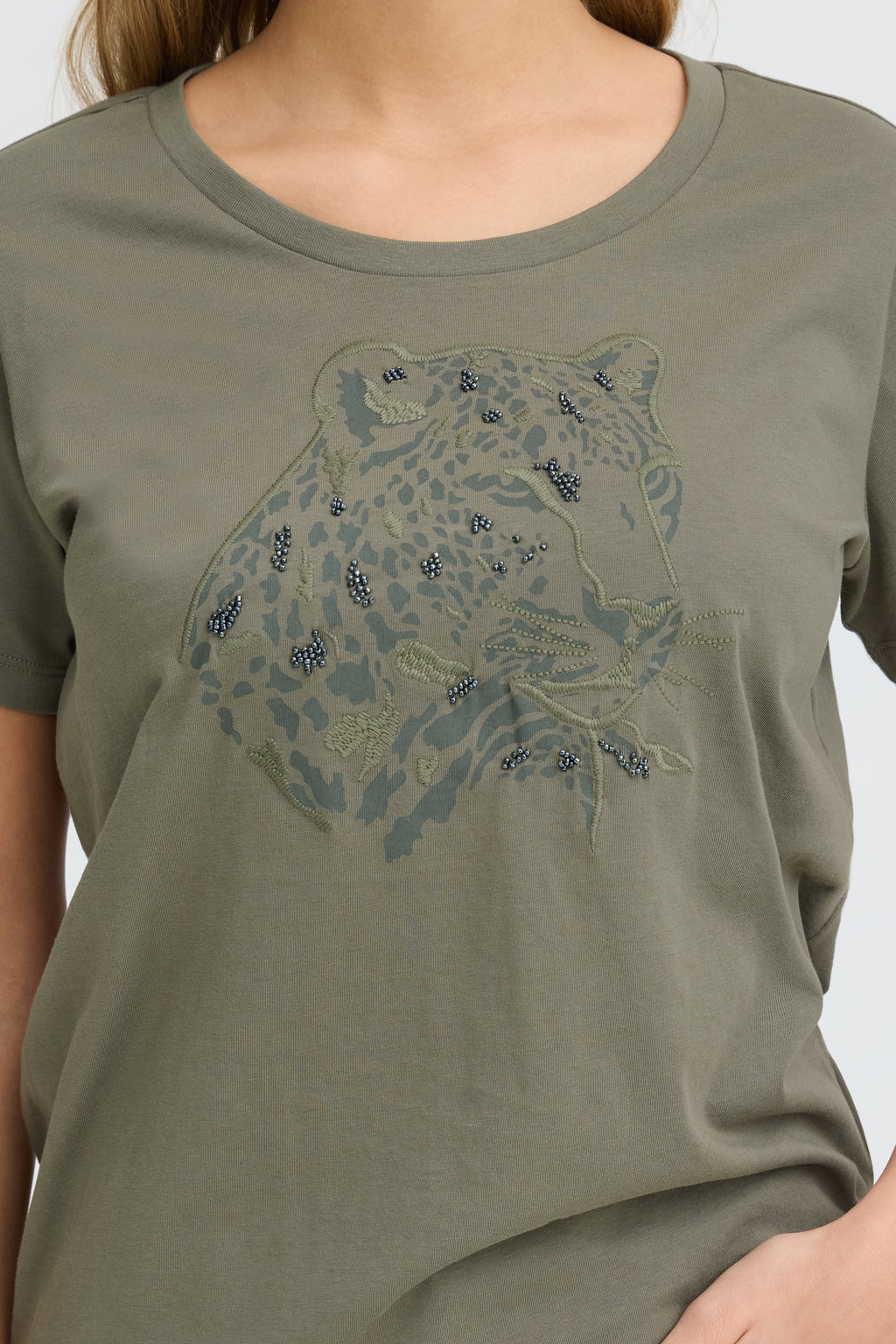 Fransa Evani T-shirt 1 Olive Leo Grøn