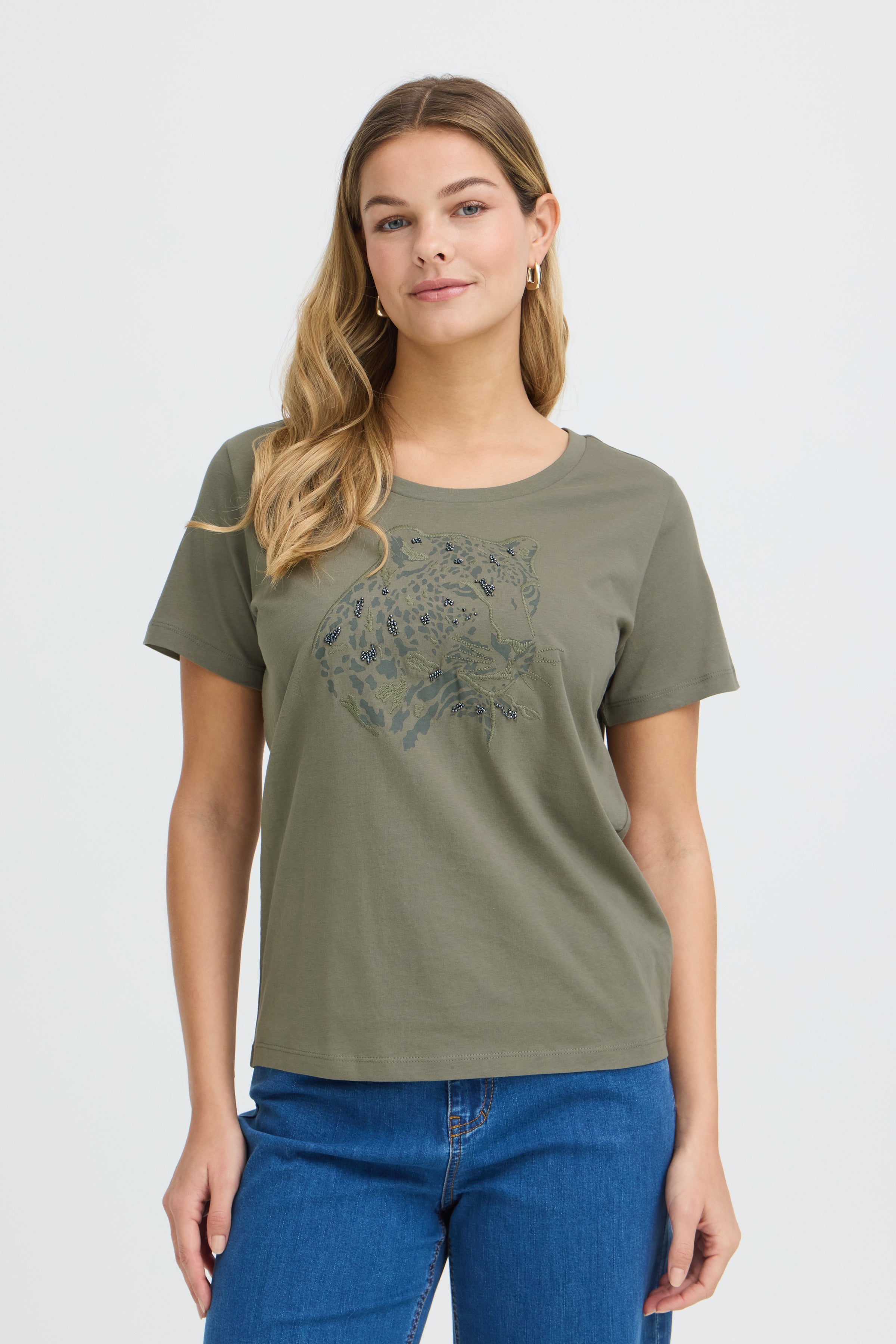 Fransa Evani T-shirt 1 Olive Leo Grøn