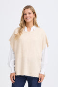 Fransa Elise Poncho 1 Oatmeal Lys Sand Melange  Onesize