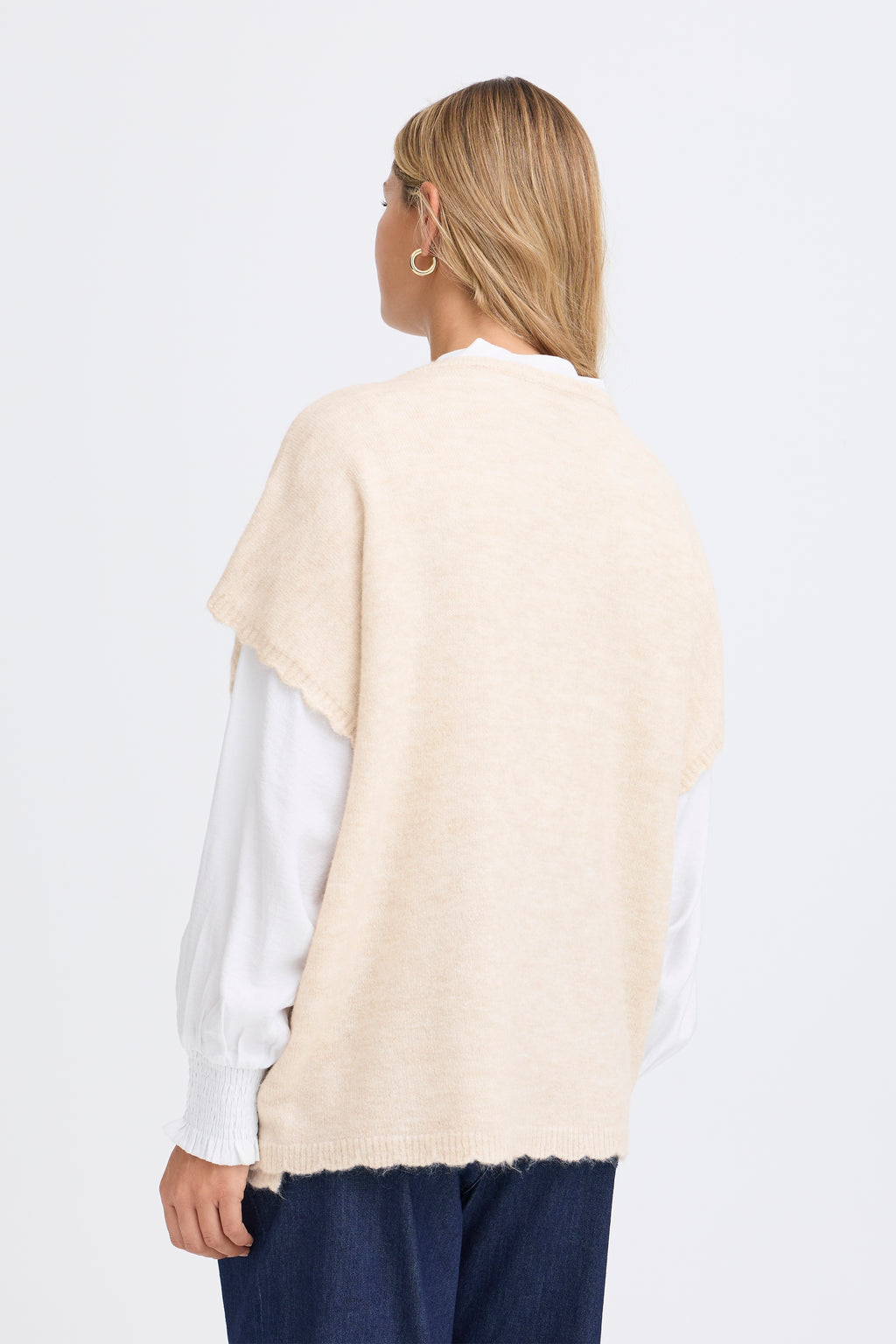 Fransa Elise Poncho 1 Oatmeal Lys Sand Melange  Onesize