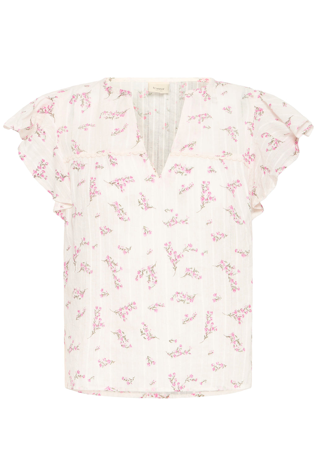 Fransa Easa Bluse 1 Hvid Blomster Pink