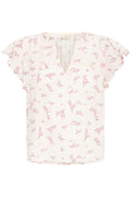 Fransa Easa Bluse 1 Hvid Blomster Pink