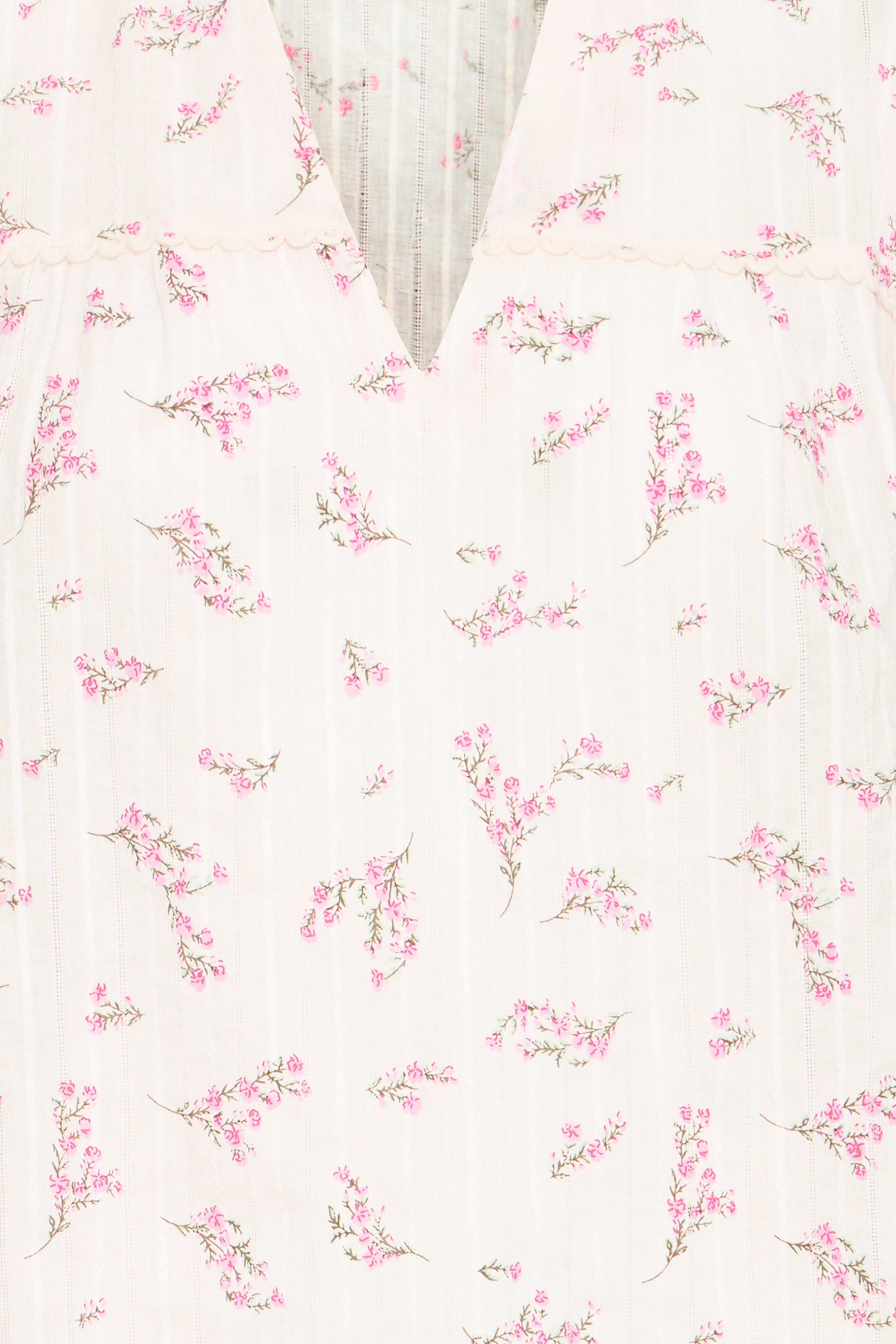 Fransa Easa Bluse 1 Hvid Blomster Pink
