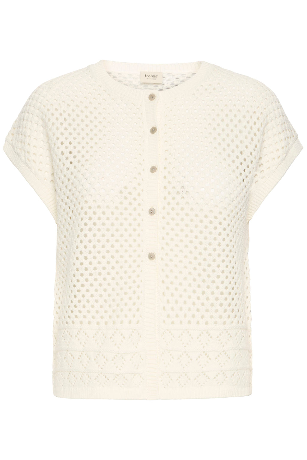Fransa Josa Cardigan 1 Whisper Hvid