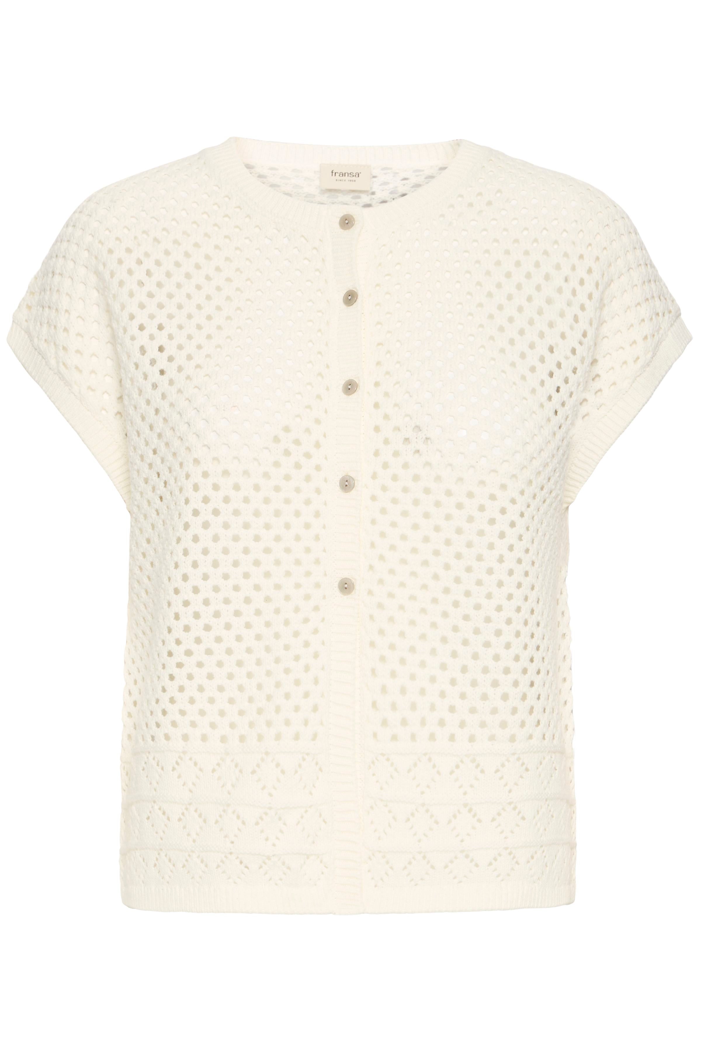 Fransa Josa Cardigan 1 Whisper Hvid