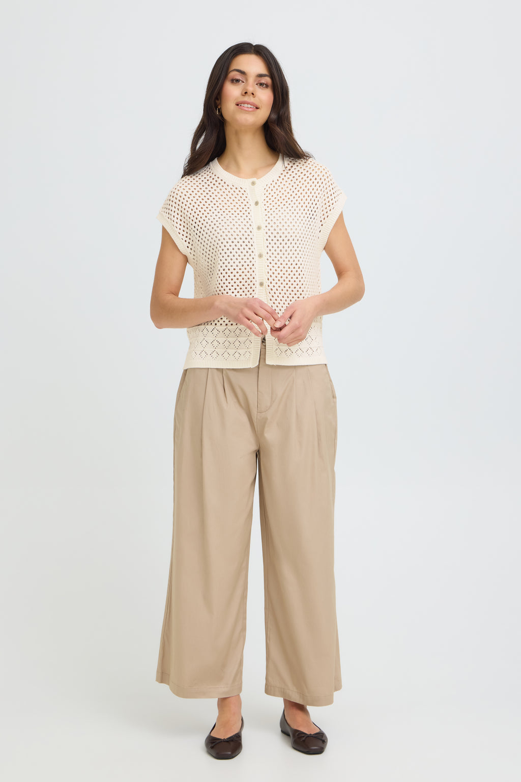 Fransa Josa Cardigan 1 Whisper Hvid