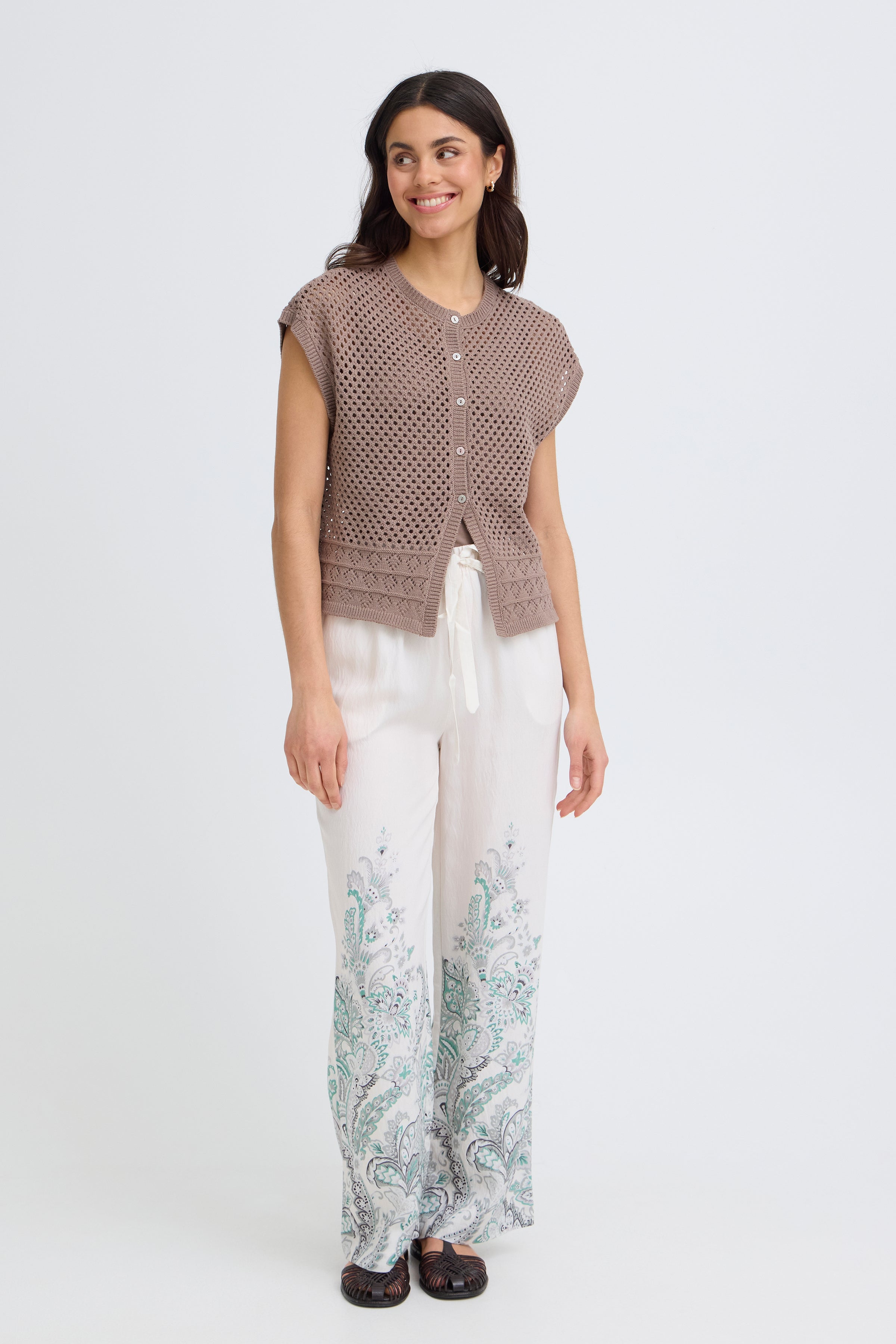 Fransa Josa Cardigan 1 Mountain Trail Brun