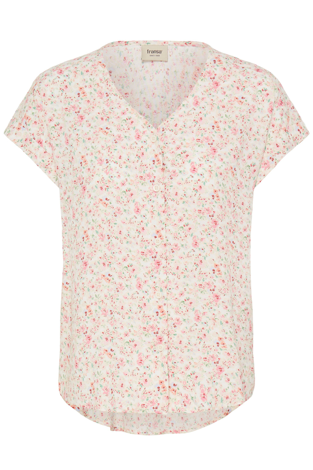 Fransa Heat Bluse 3 Blomster Boho Pink