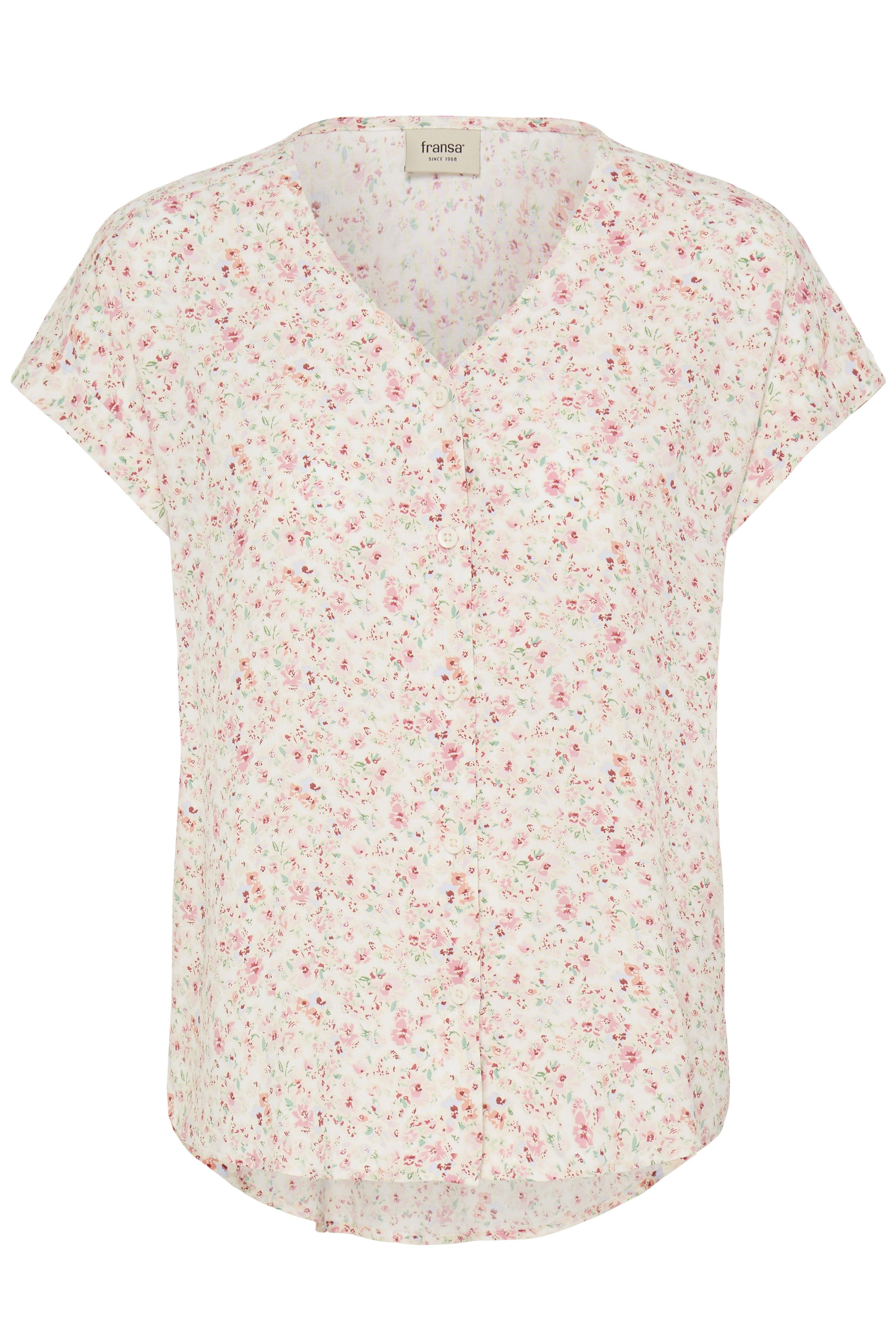 Fransa Heat Bluse 3 Blomster Boho Pink