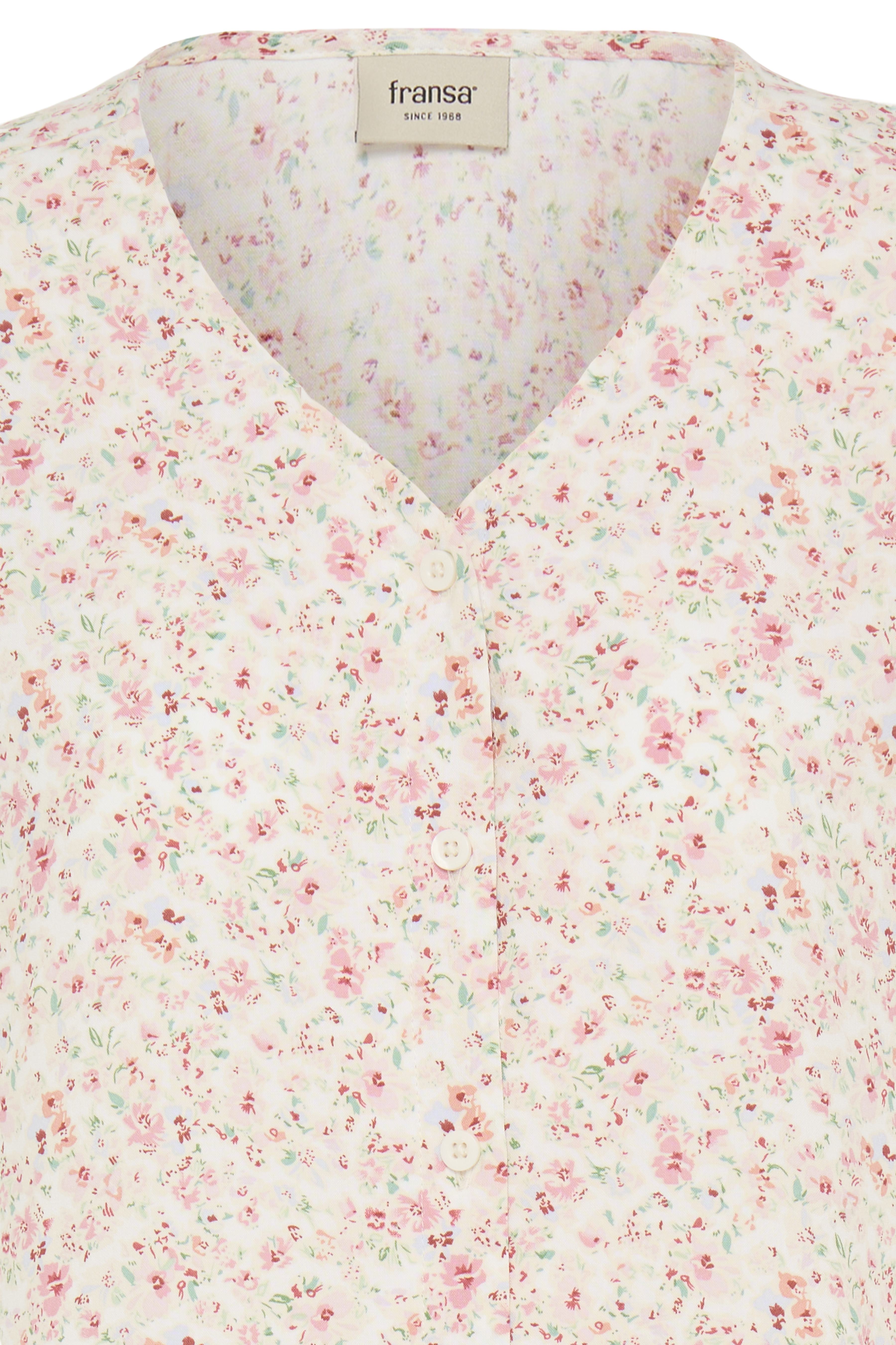 Fransa Heat Bluse 3 Blomster Boho Pink