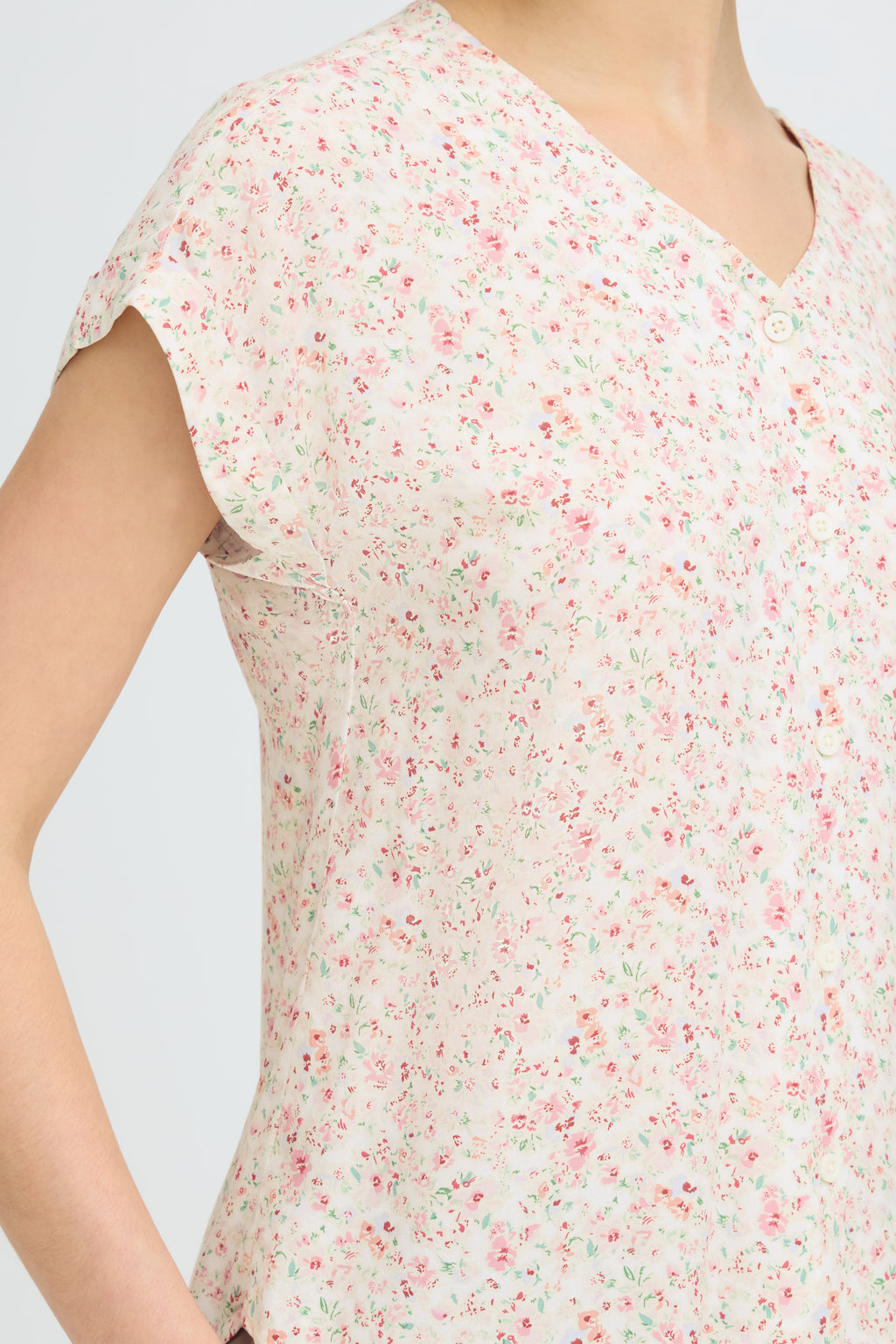 Fransa Heat Bluse 3 Blomster Boho Pink