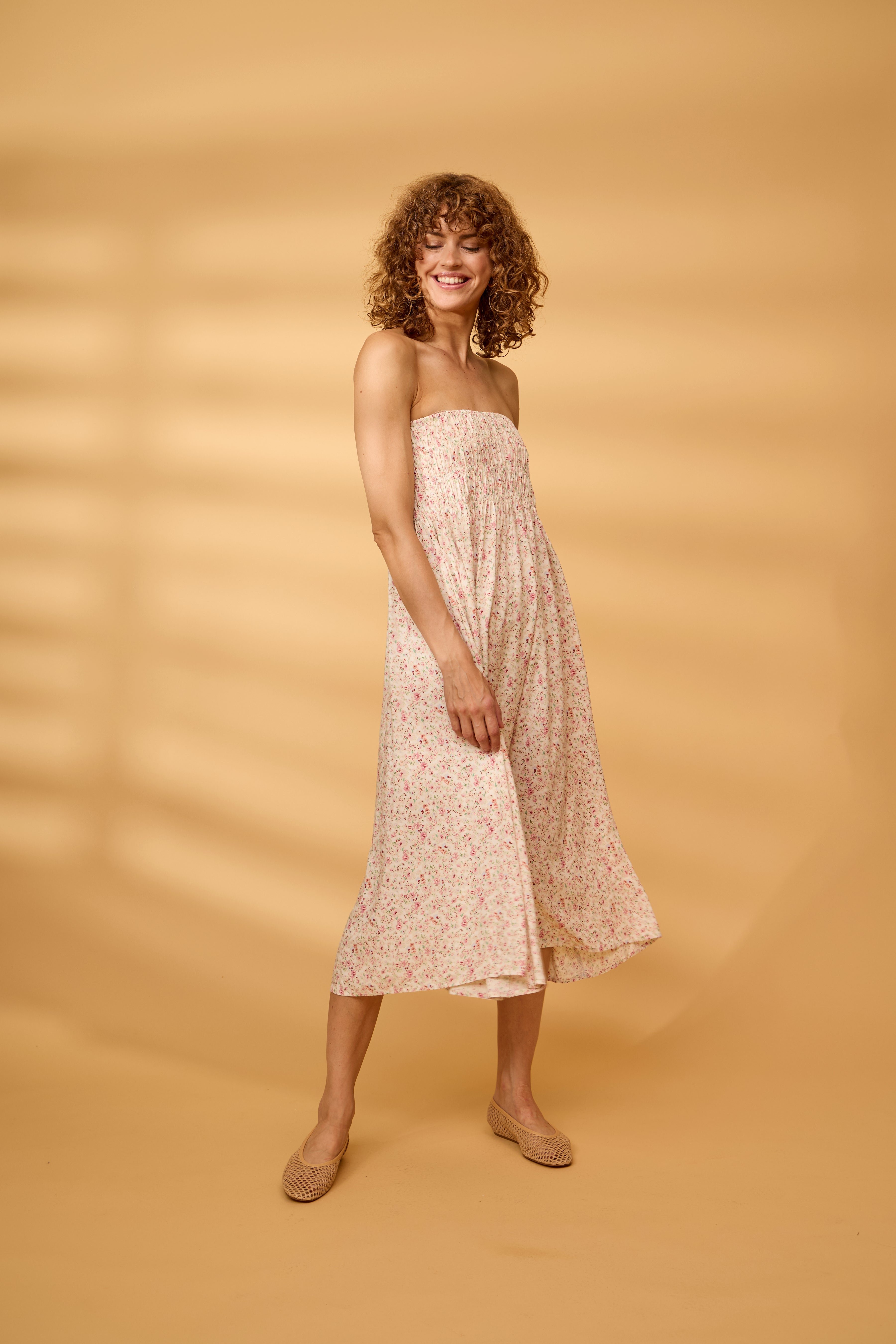 Fransa Heat Nederdel 2 Blomster Boho Pink