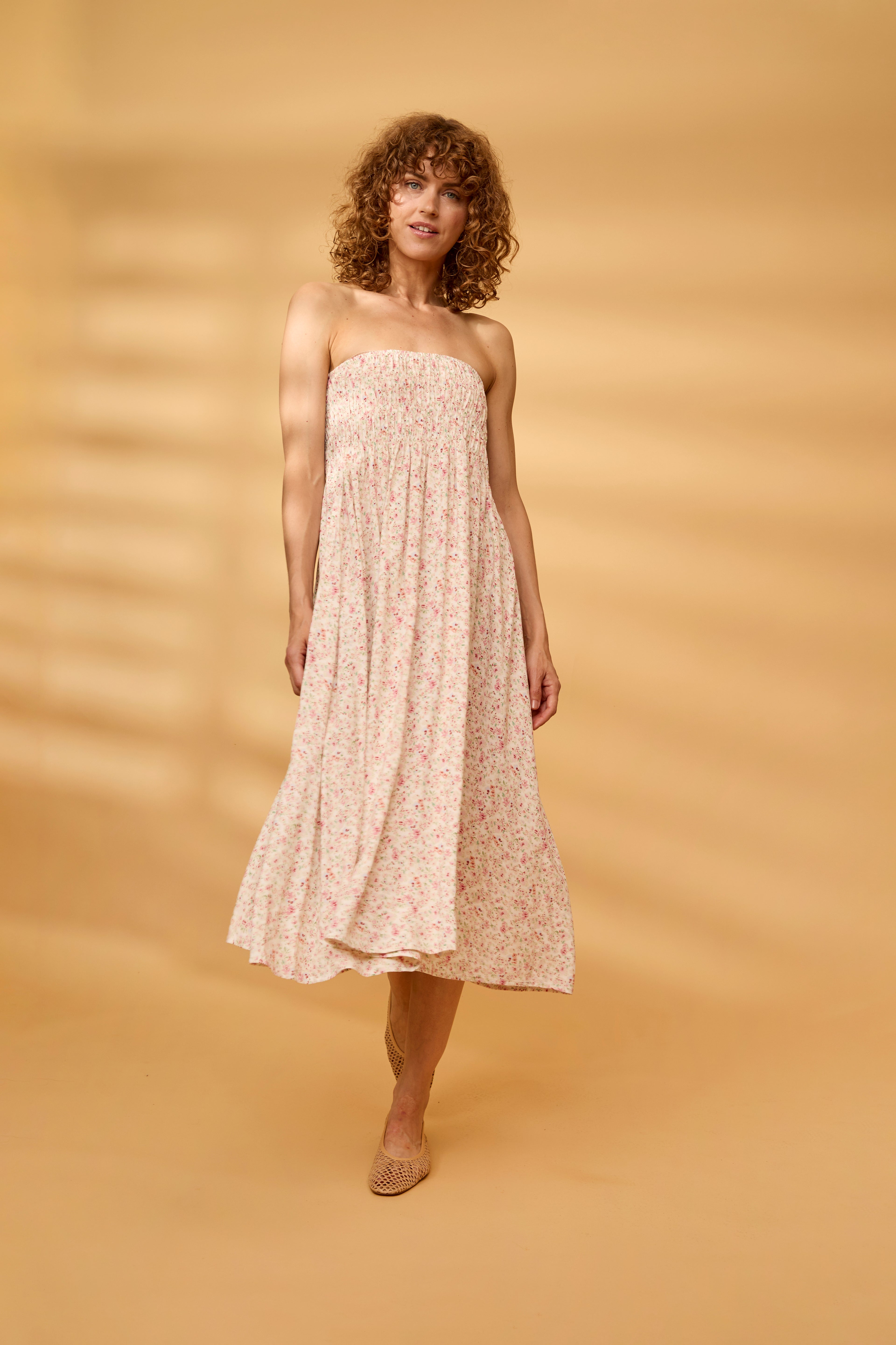 Fransa Heat Nederdel 2 Blomster Boho Pink