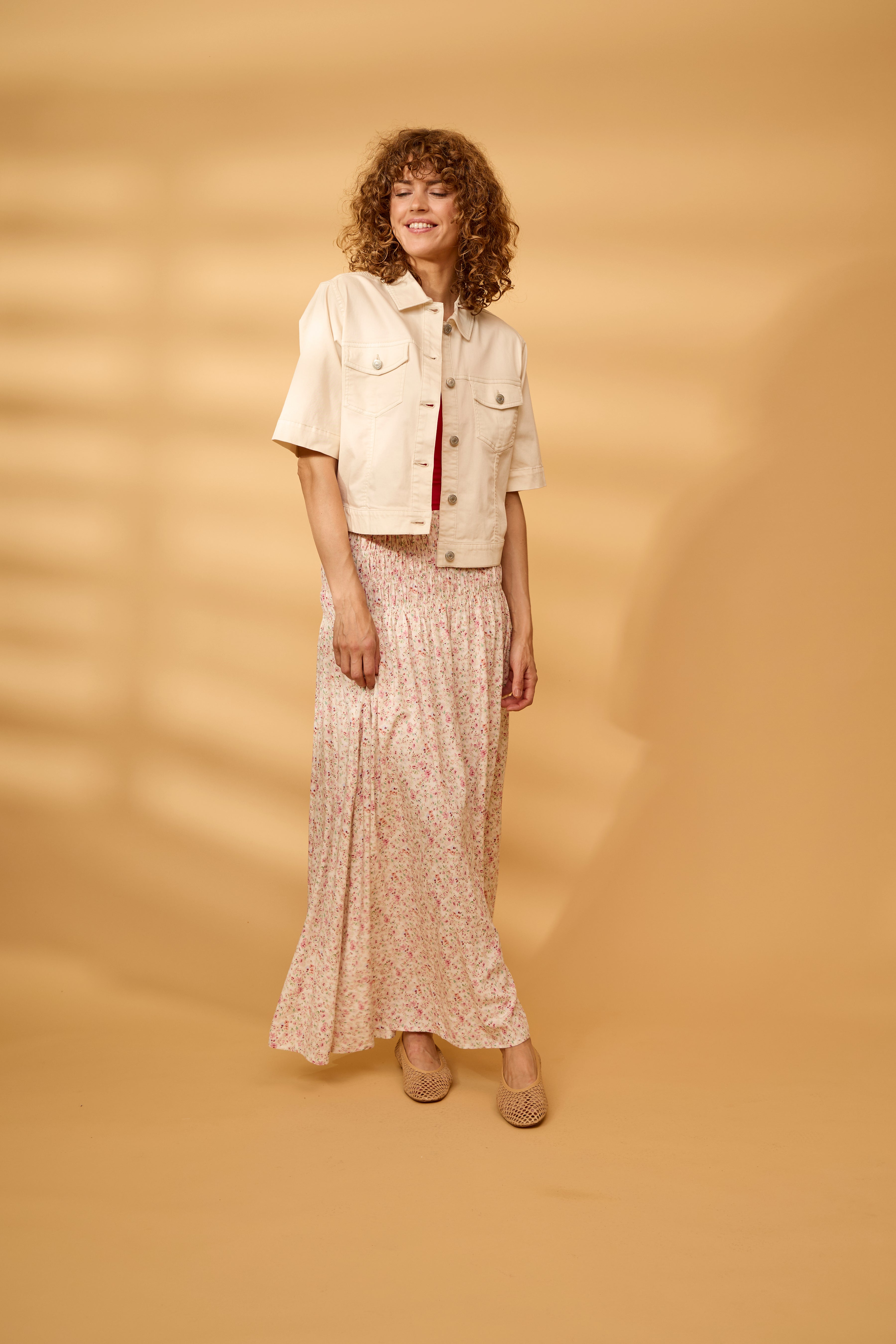 Fransa Heat Nederdel 2 Blomster Boho Pink