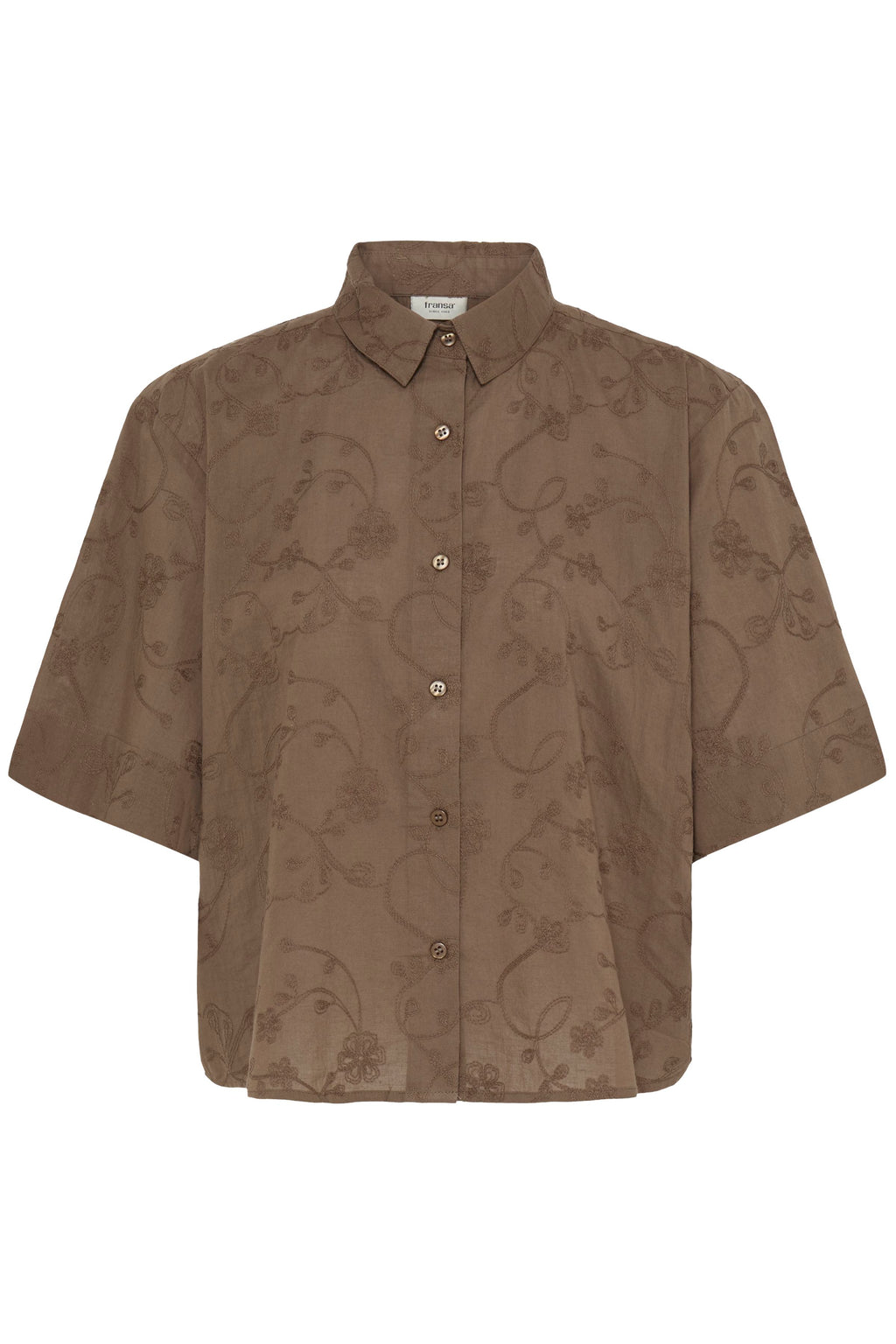 Fransa Emmy Skjorte 1 Mountain Embroidery Brun