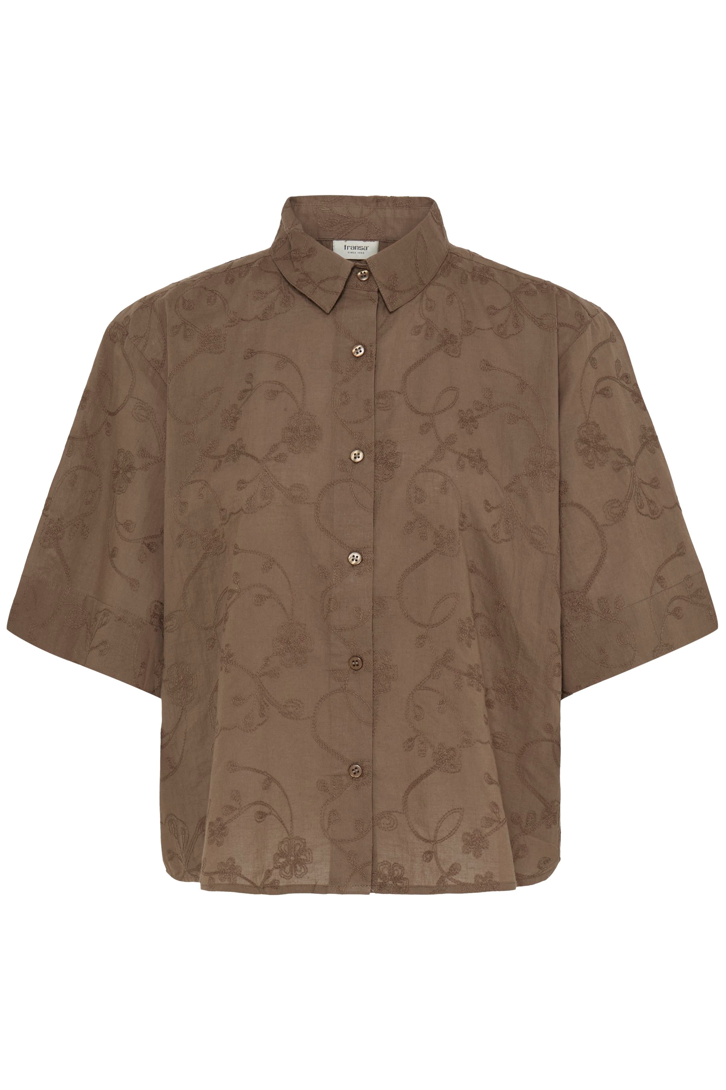 Fransa Emmy Skjorte 1 Mountain Embroidery Brun