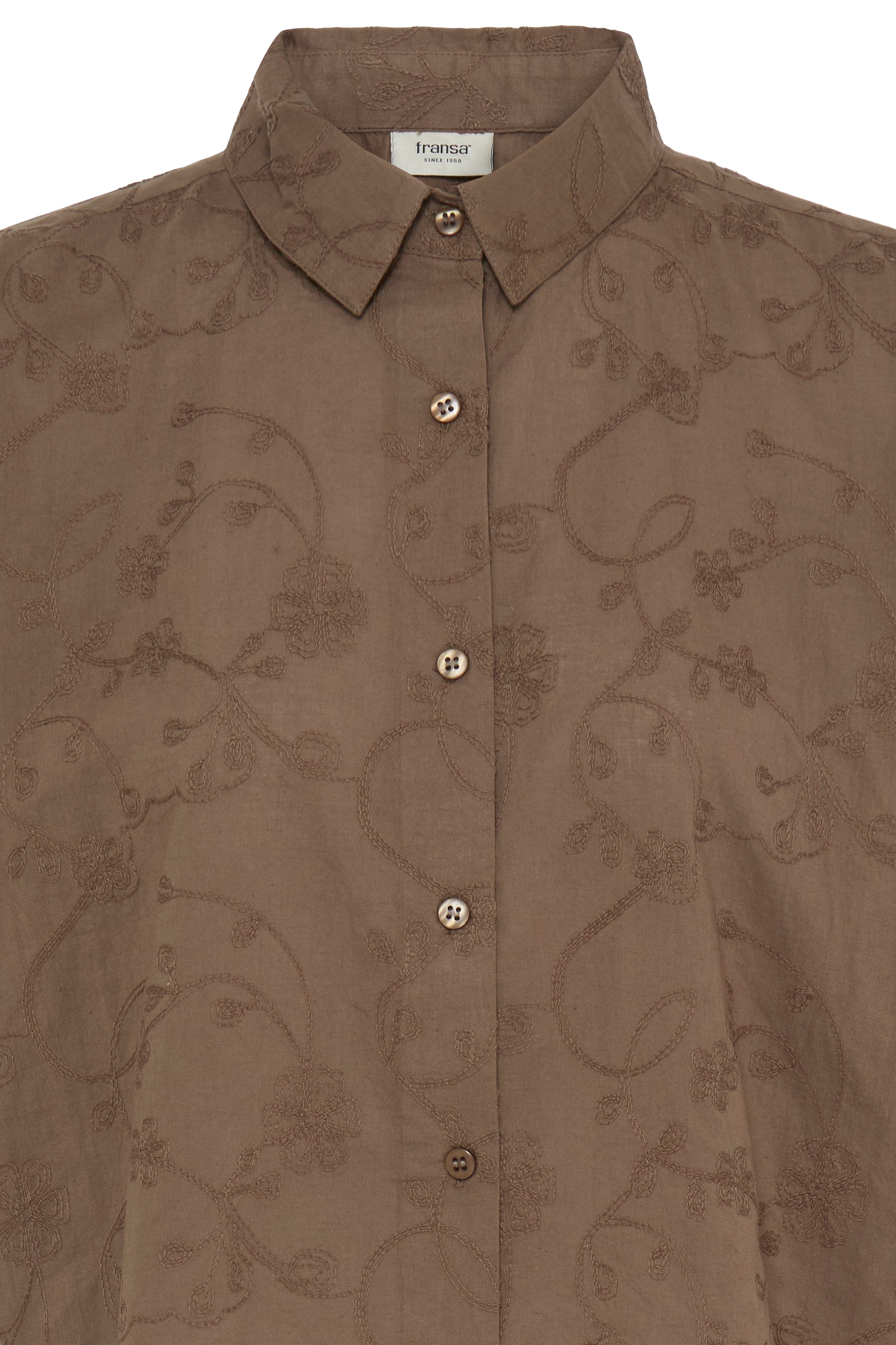 Fransa Emmy Skjorte 1 Mountain Embroidery Brun