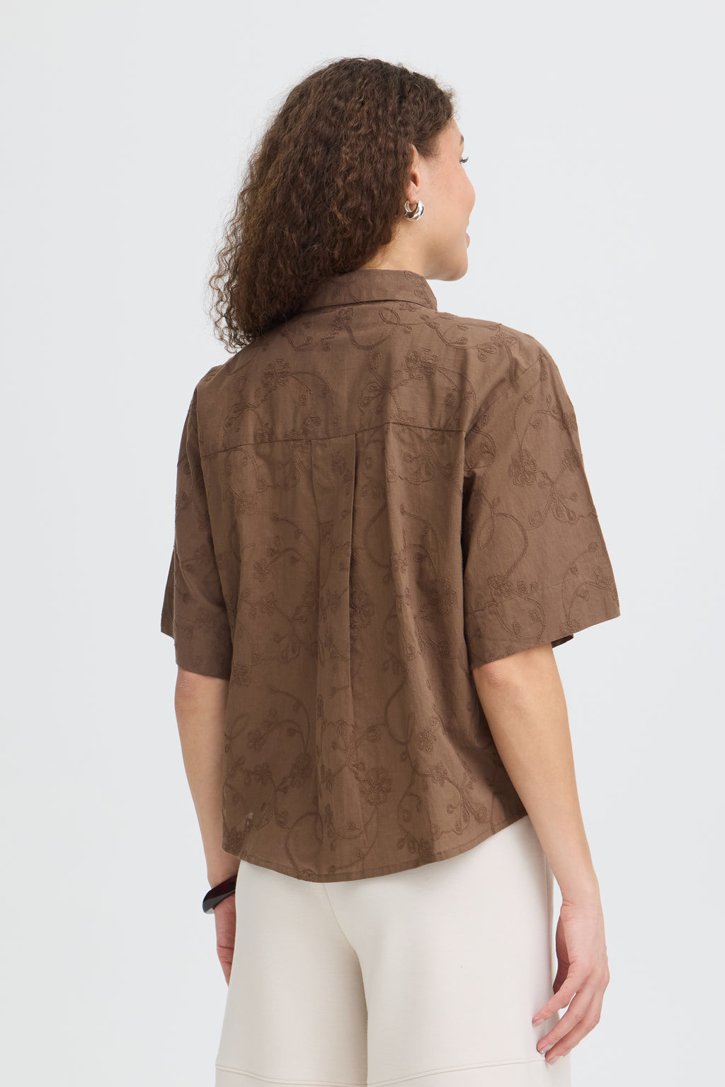 Fransa Emmy Skjorte 1 Mountain Embroidery Brun