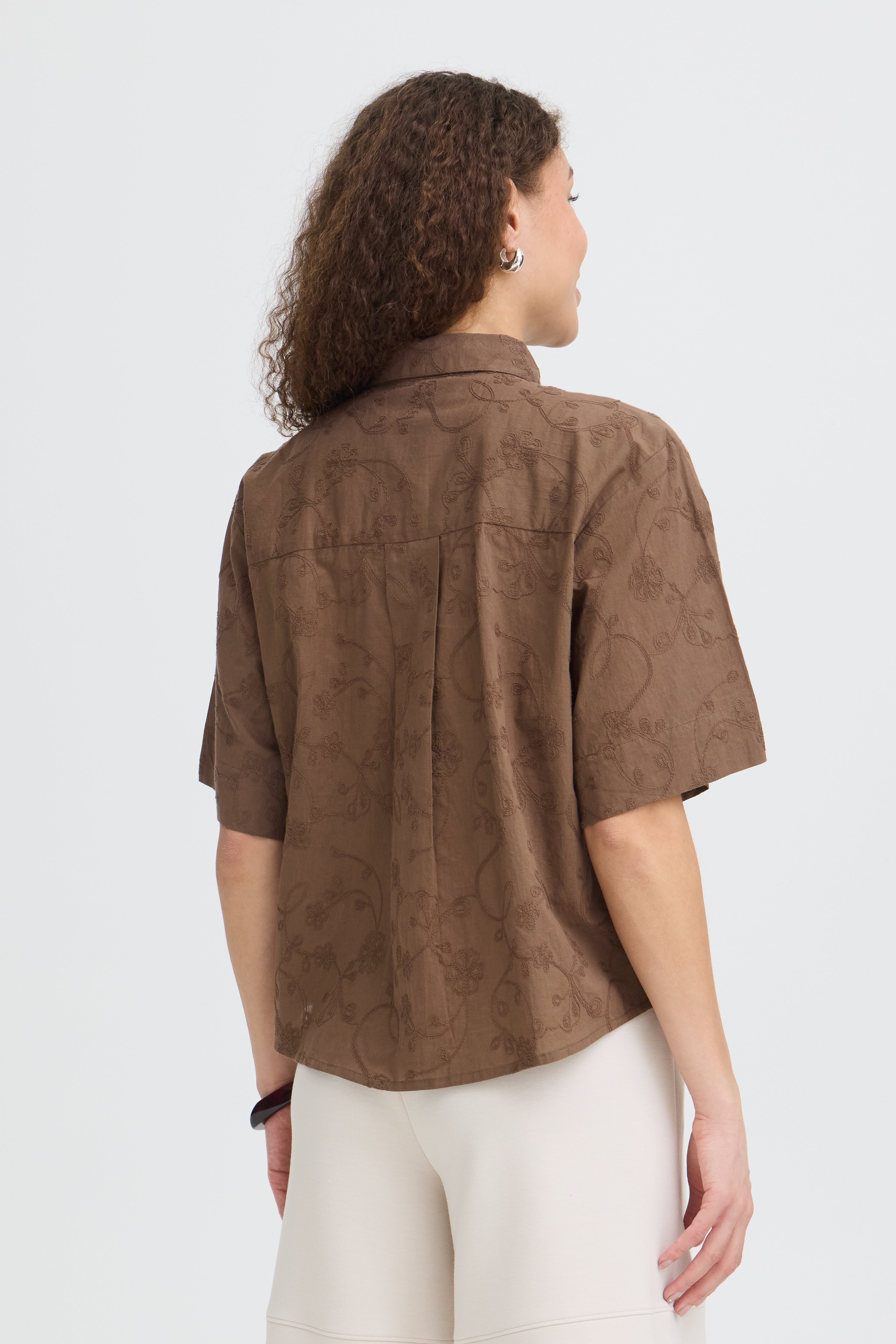 Fransa Emmy Skjorte 1 Mountain Embroidery Brun