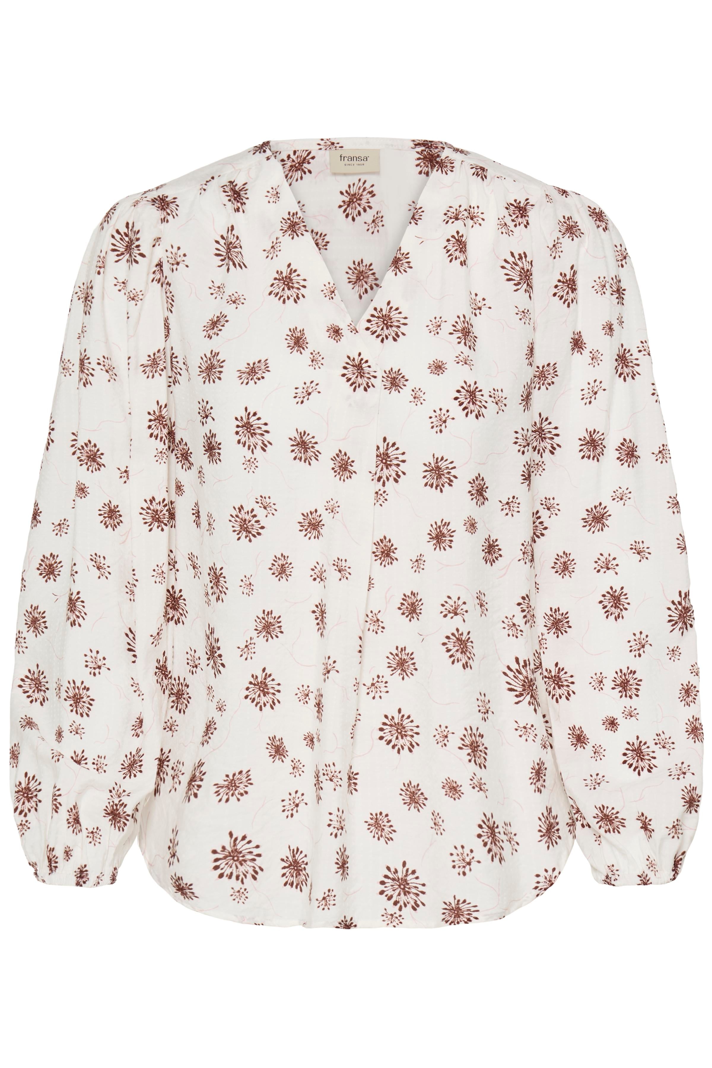 Fransa Kalia Bluse 1 Blomster Whisper Hvid