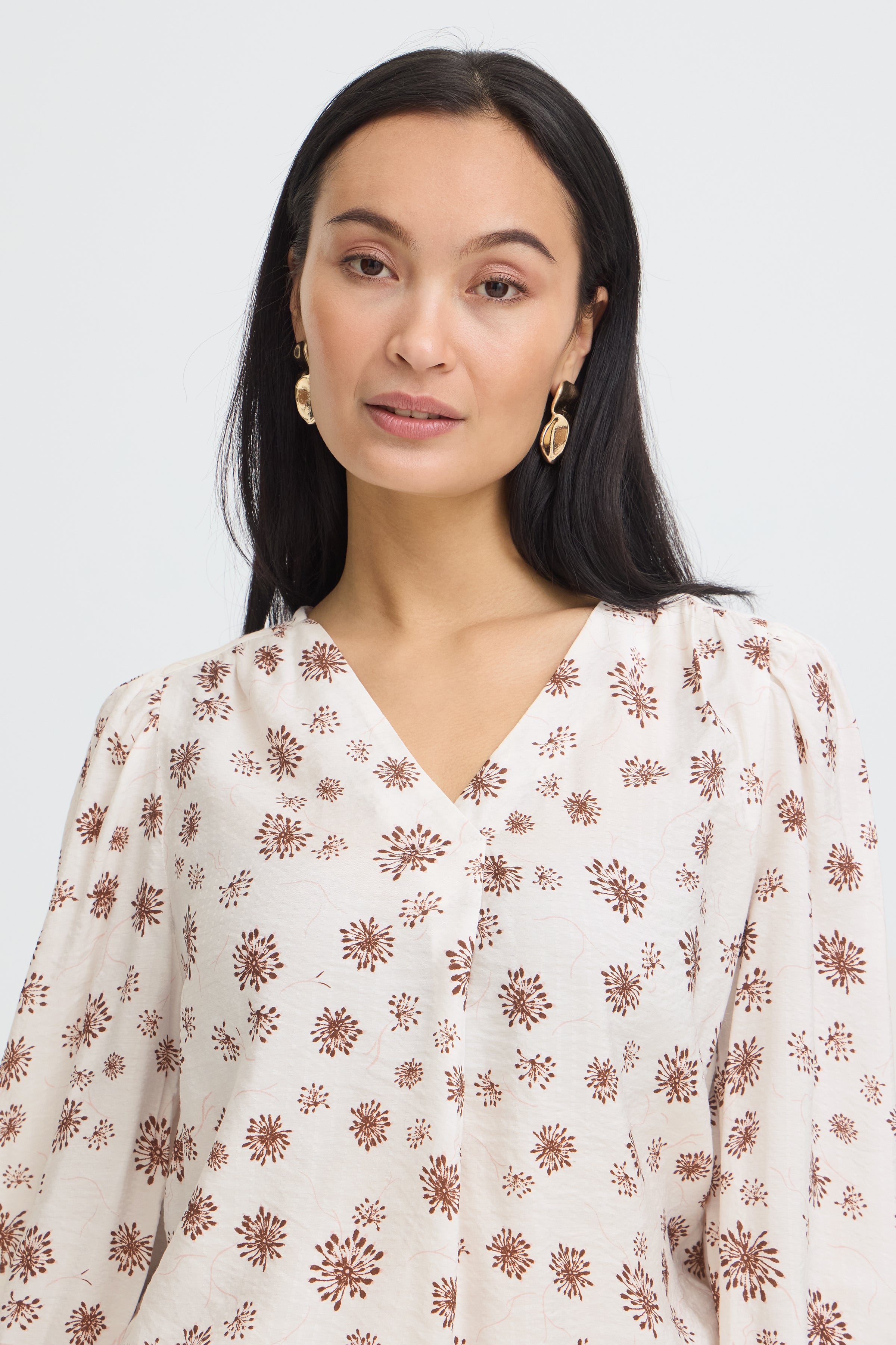 Fransa Kalia Bluse 1 Blomster Whisper Hvid