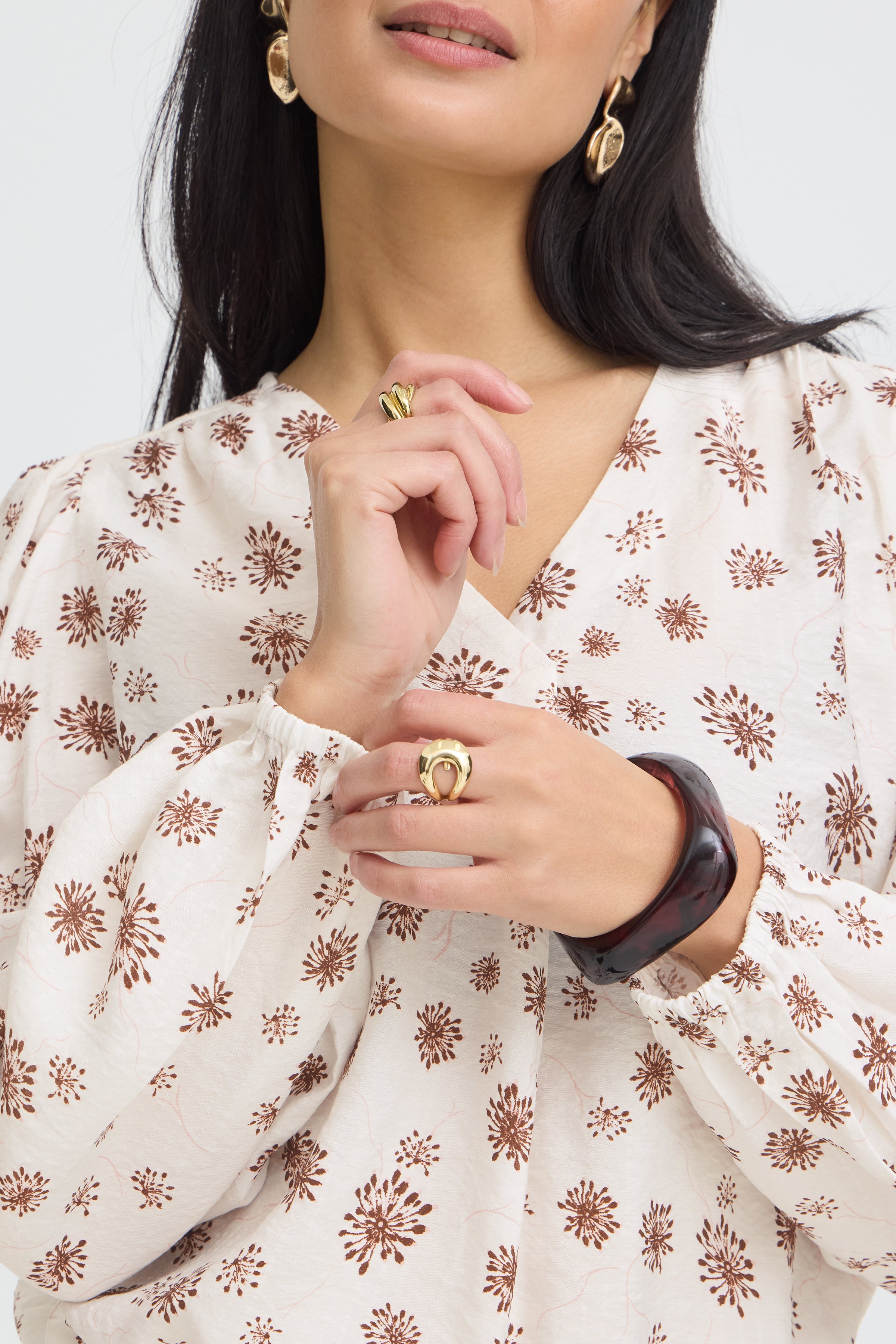Fransa Kalia Bluse 1 Blomster Whisper Hvid