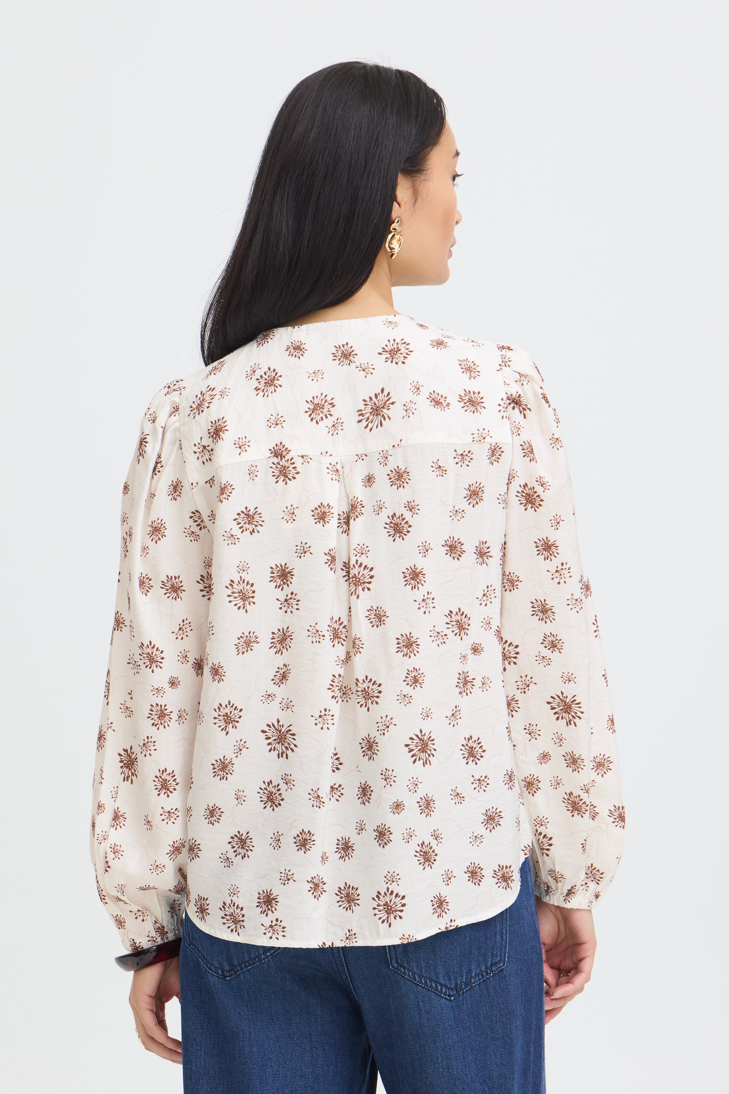 Fransa Kalia Bluse 1 Blomster Whisper Hvid