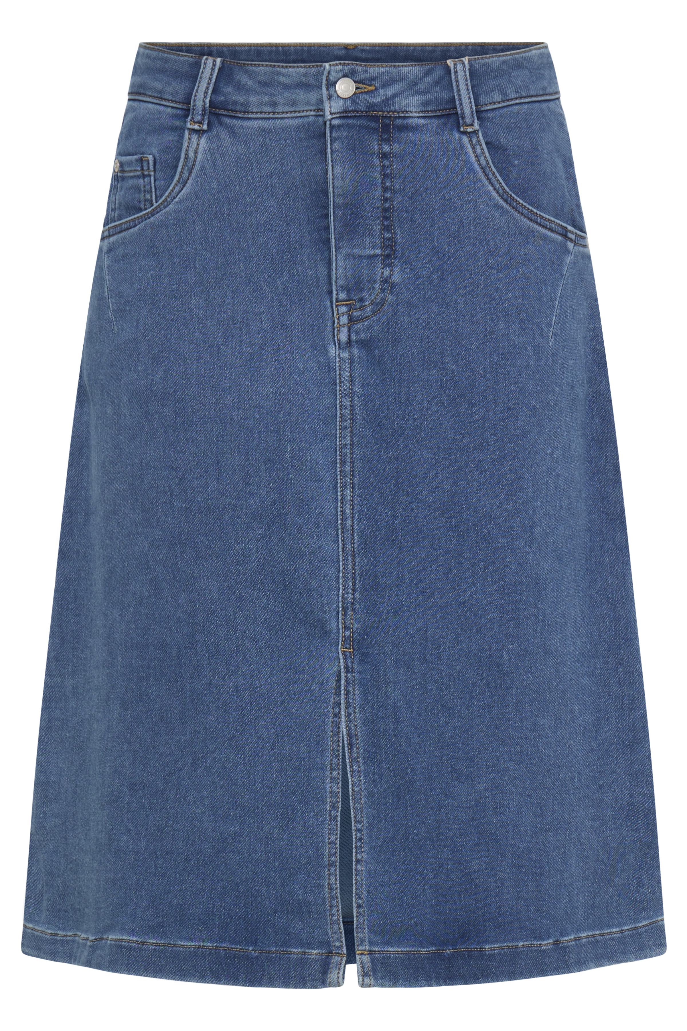 Fransa Vilja Nederdel 1 Denim Mid Blå