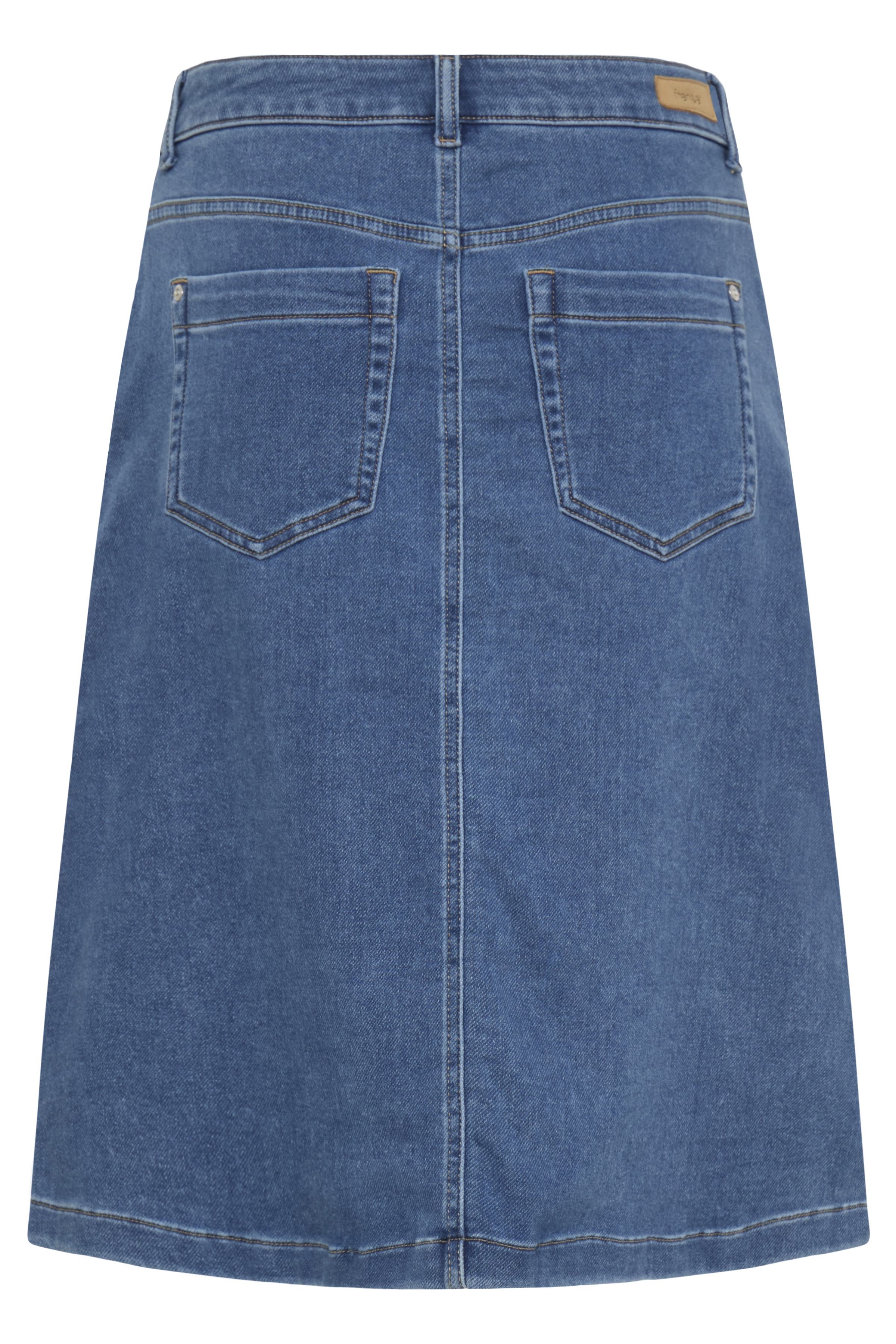 Fransa Vilja Nederdel 1 Denim Mid Blå