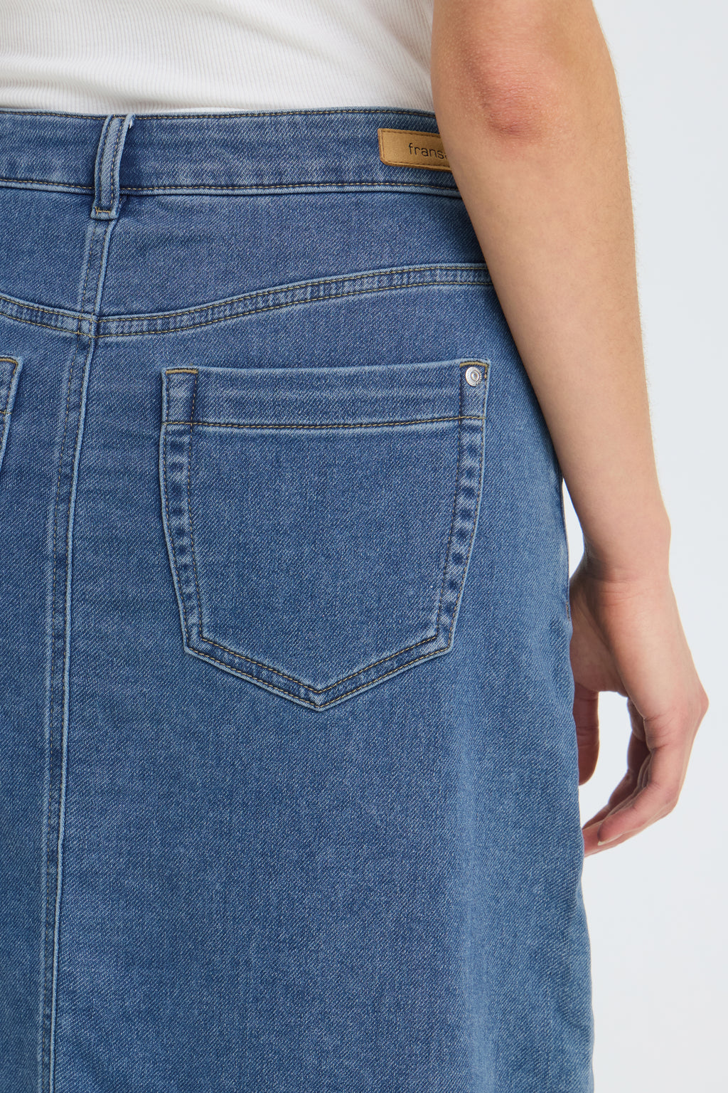 Fransa Vilja Nederdel 1 Denim Mid Blå