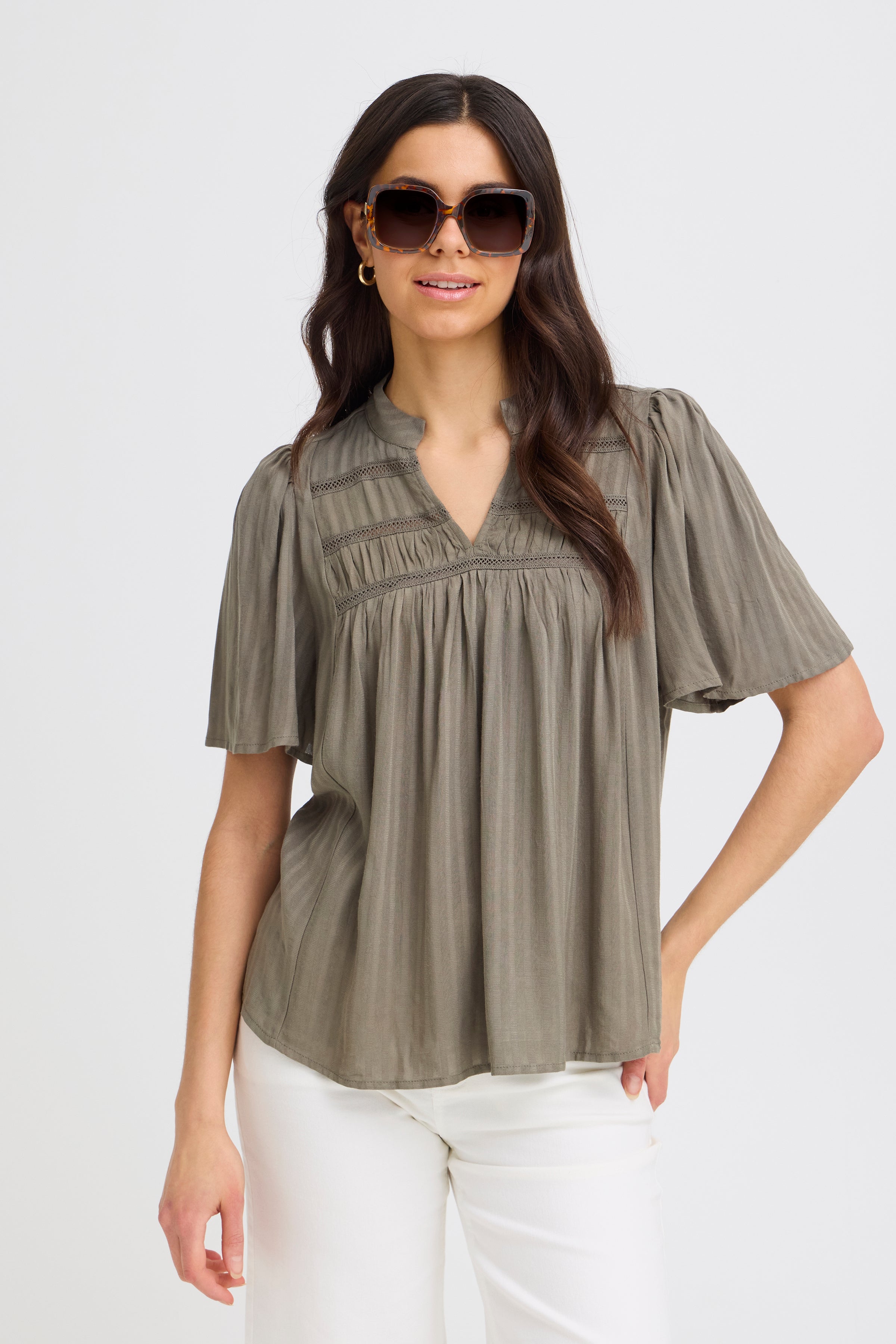 Fransa Leone Solbriller Chocolate Plum Melange Brun