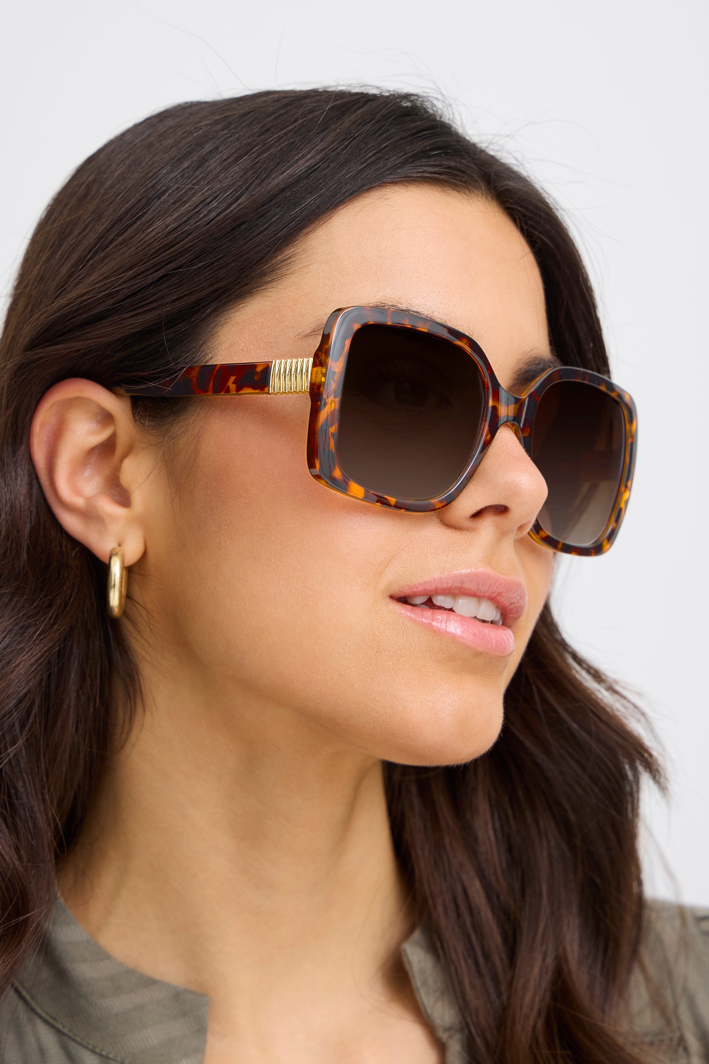Fransa Leone Solbriller Chocolate Plum Melange Brun