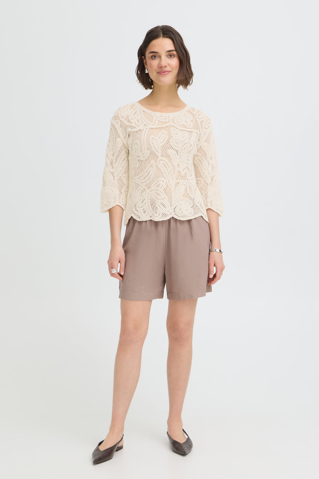 Fransa Prim Bluse 1 Oatmeal Hvid