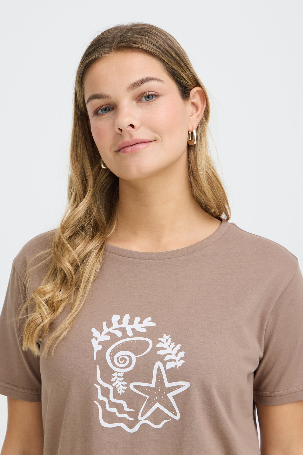 Fransa Zelda T-shirt Mountain Shell Brun