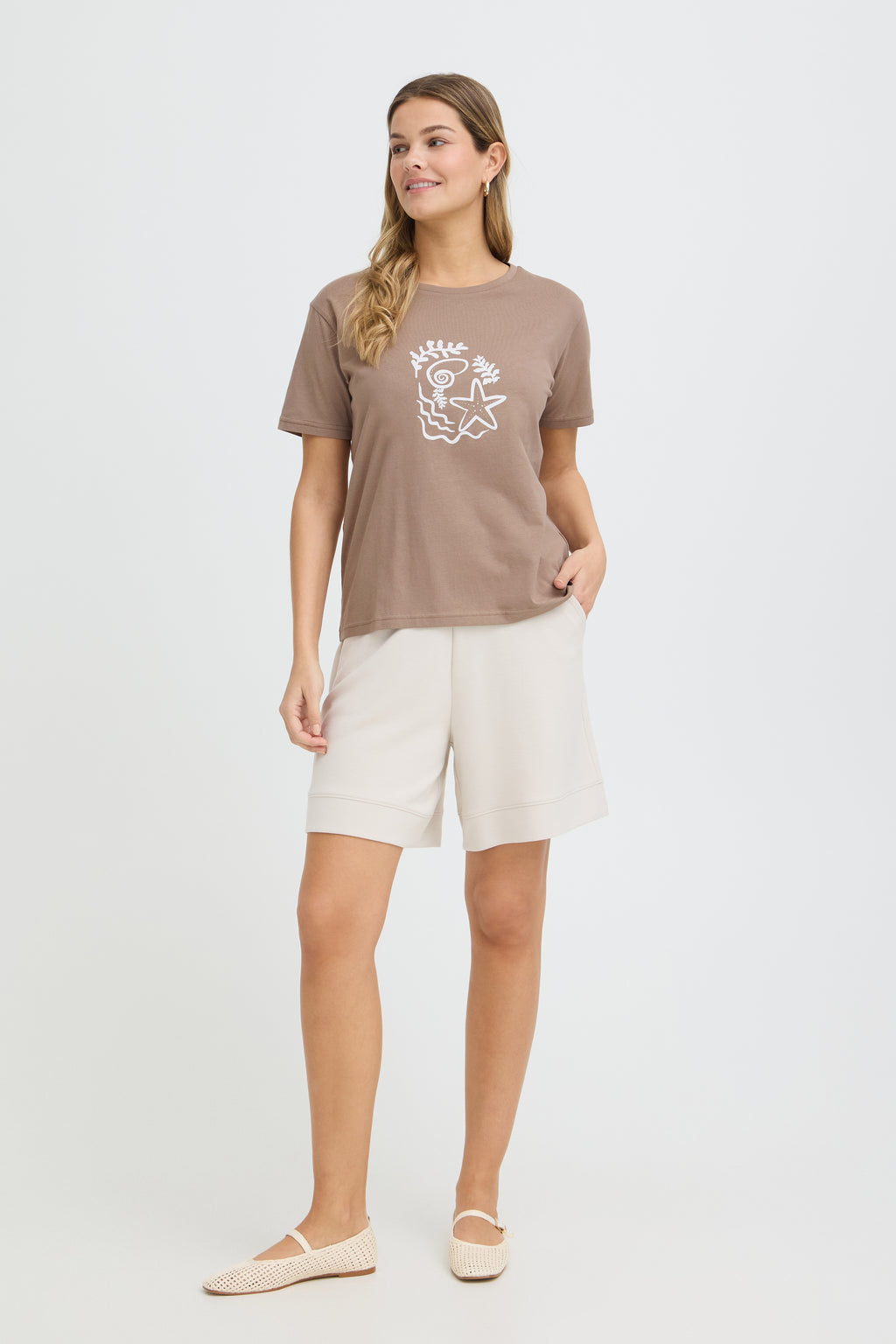 Fransa Zelda T-shirt Mountain Shell Brun