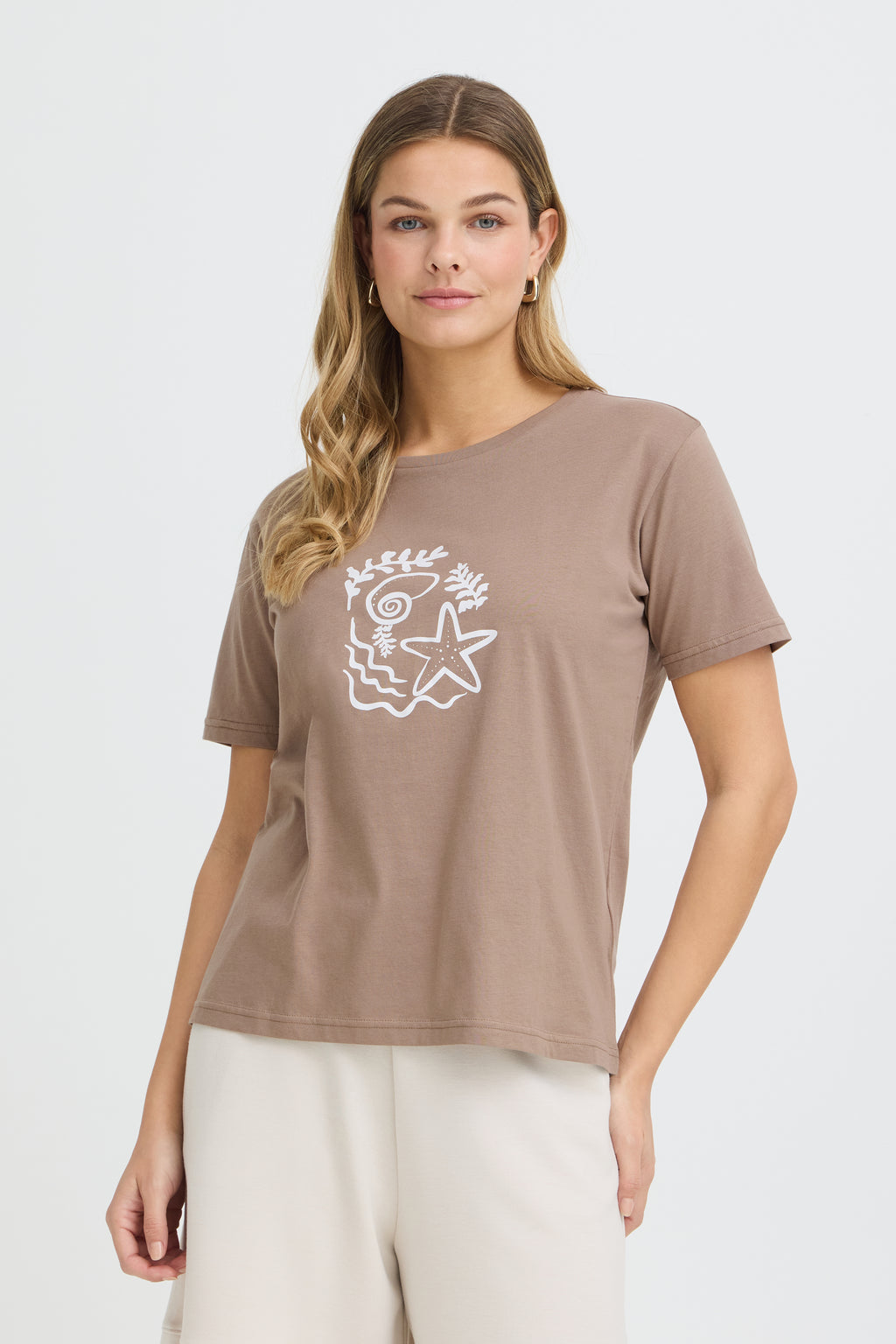Fransa Zelda T-shirt Mountain Shell Brun