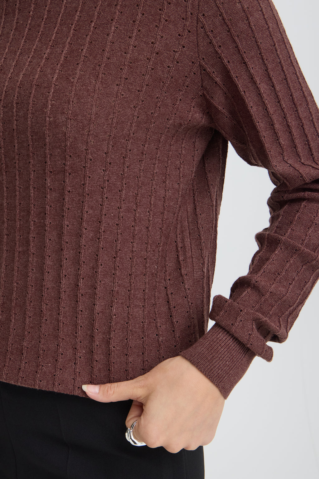 Fransa Vanessa Pullover 1 Rum Raisin Rødbrun