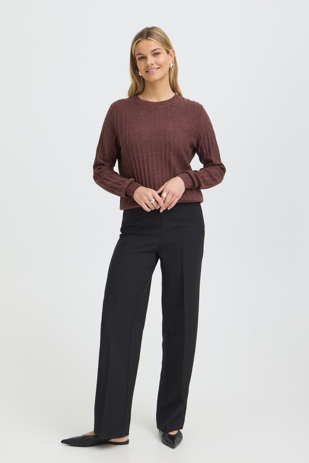 Fransa Vanessa Pullover 1 Rum Raisin Rødbrun