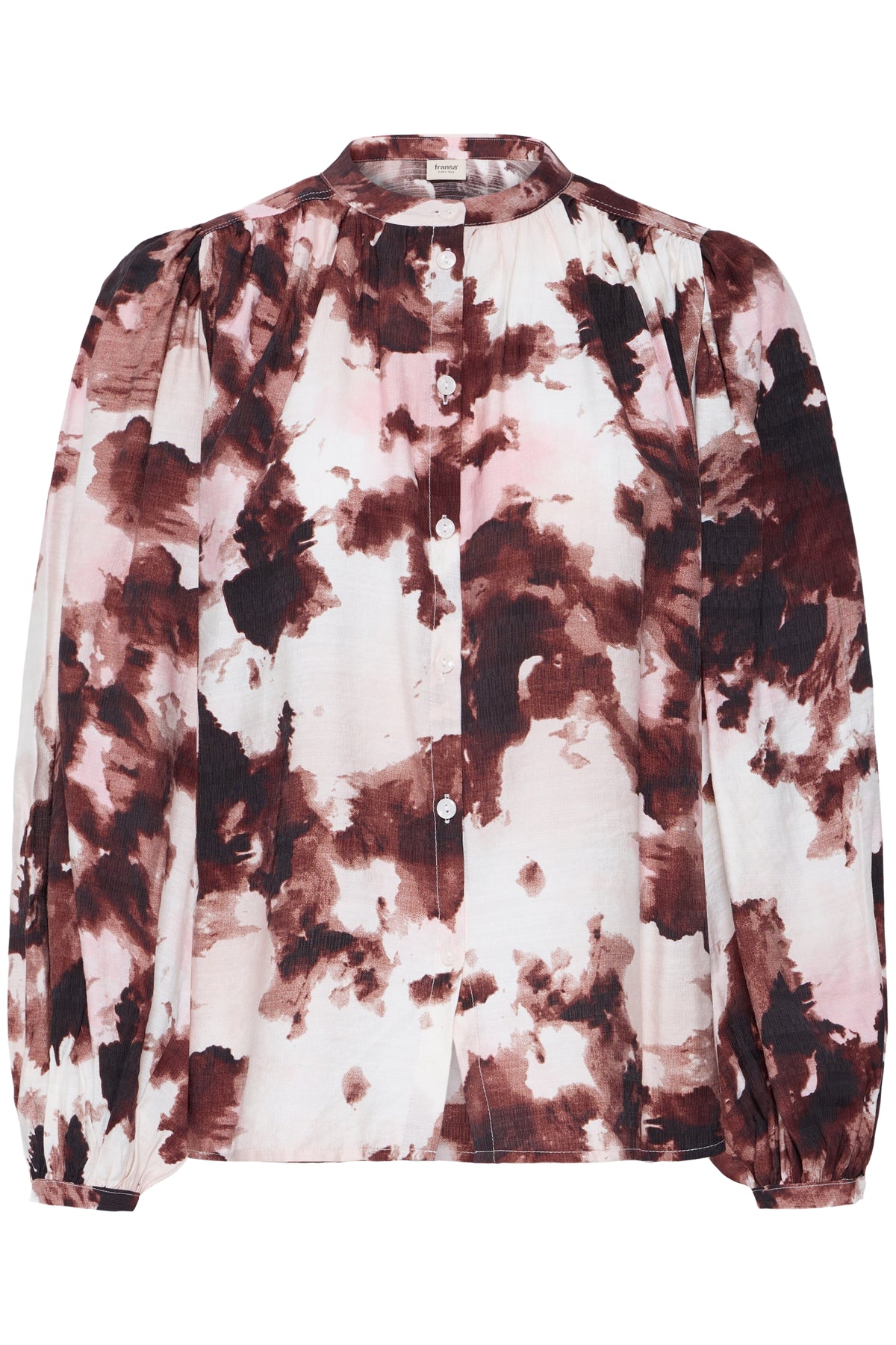Fransa Ariana Skjorte 1 Watercolor Rum Raisin Rød