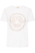 Fransa Zary 1 T-shirt Hvid w Tobacco Guld Foil