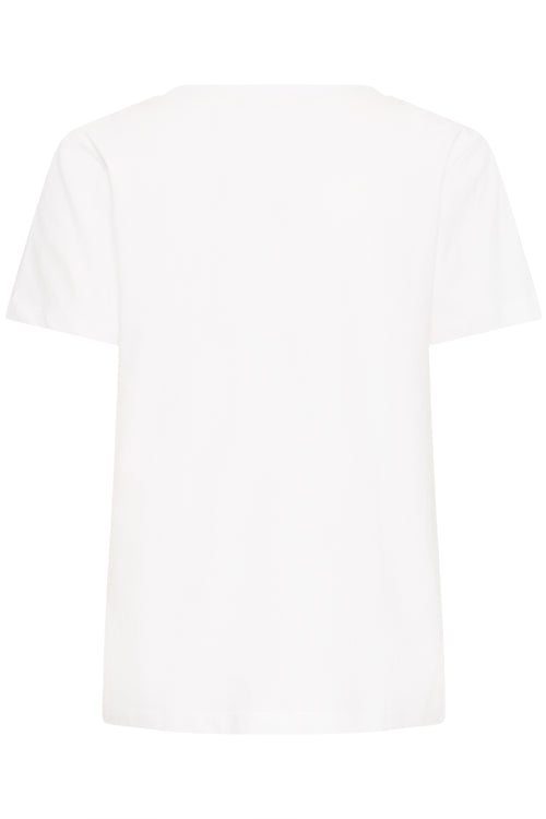 Fransa Zary 1 T-shirt Hvid w Tobacco Guld Foil