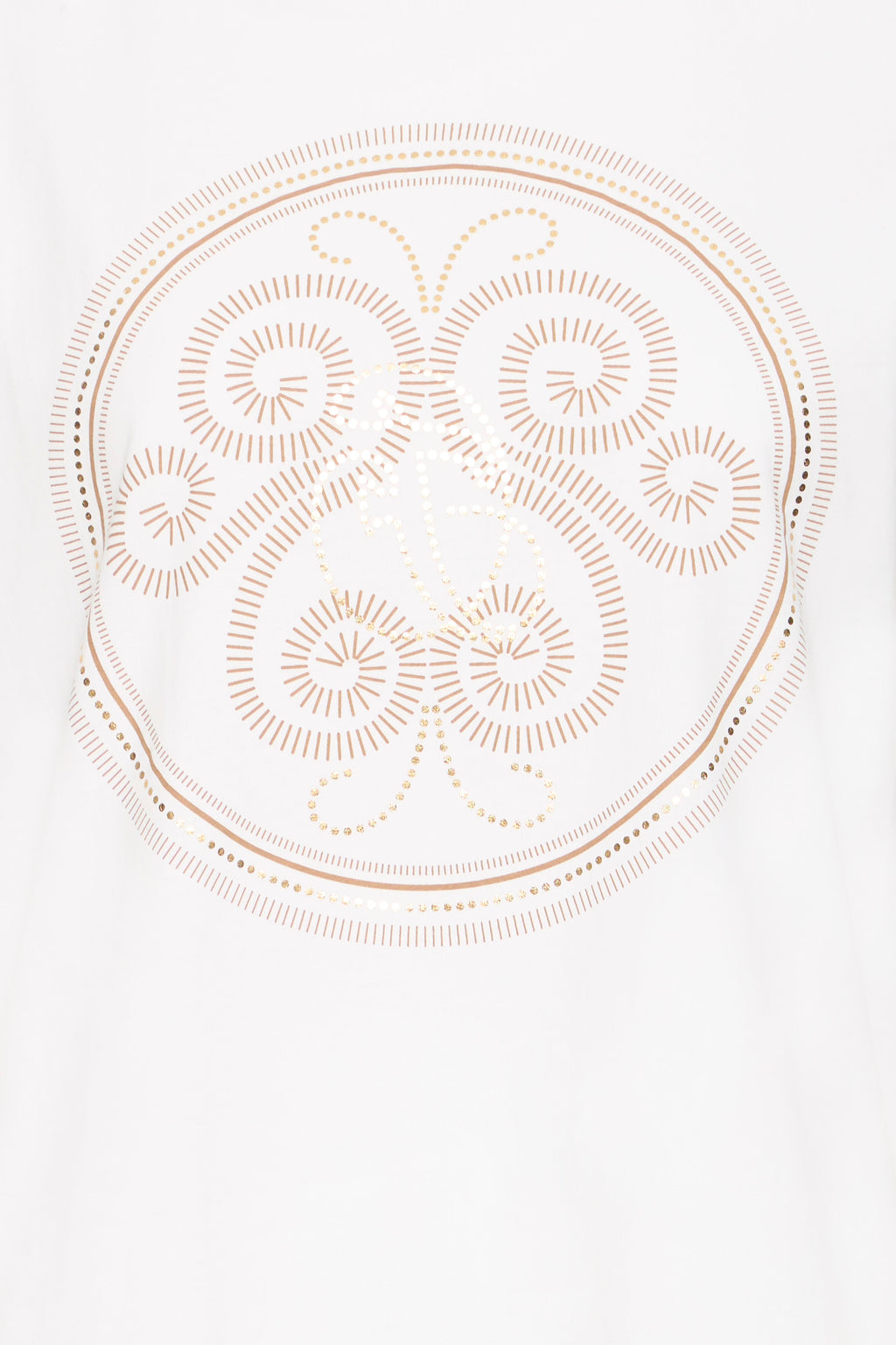 Fransa Zary 1 T-shirt Hvid w Tobacco Guld Foil